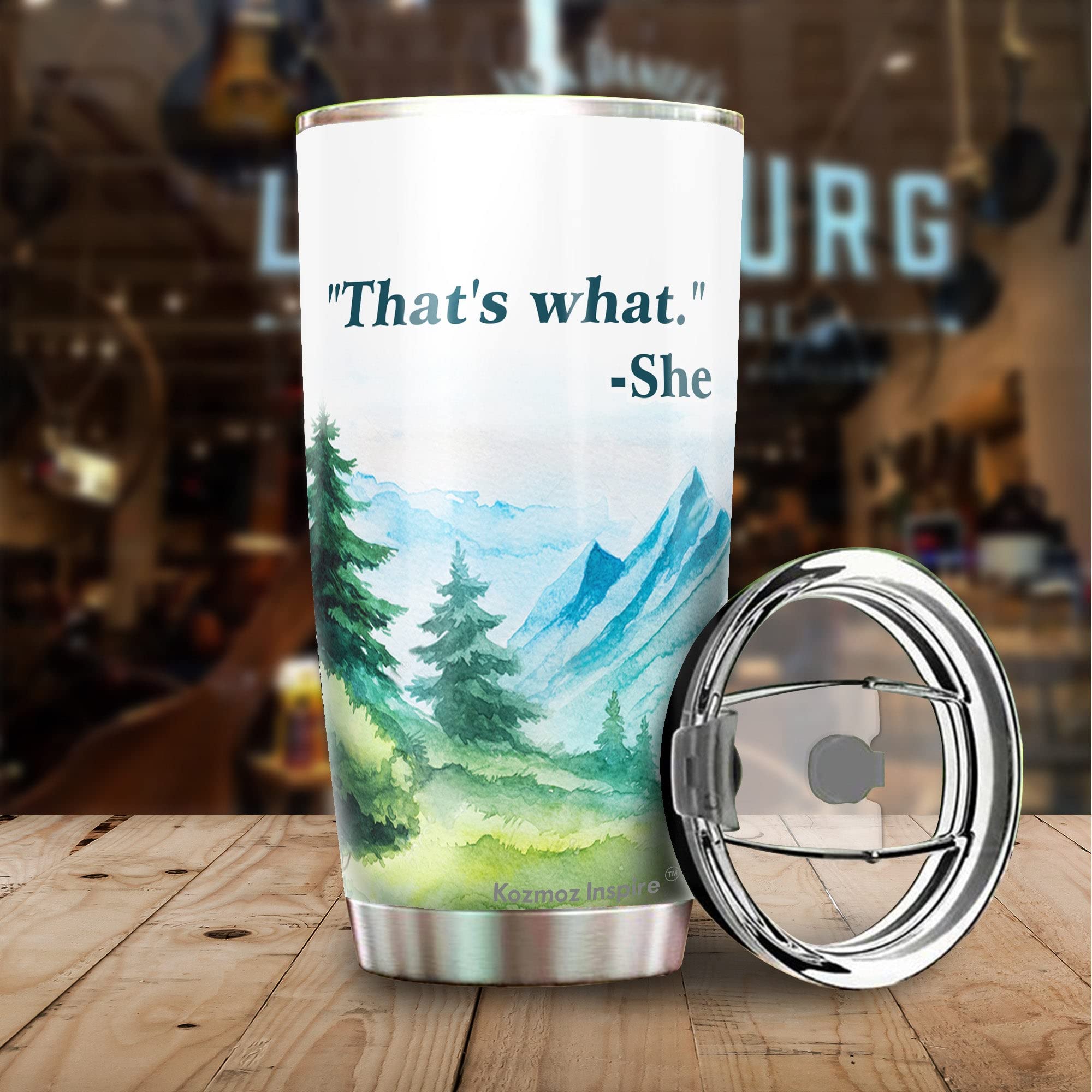 Kozmoz Inspire That'S What She Coffee Tumbler 20 Oz - Funny Quote Tumbler - Gifts For Coworkers Friends Men Women, Sarcasm Quote