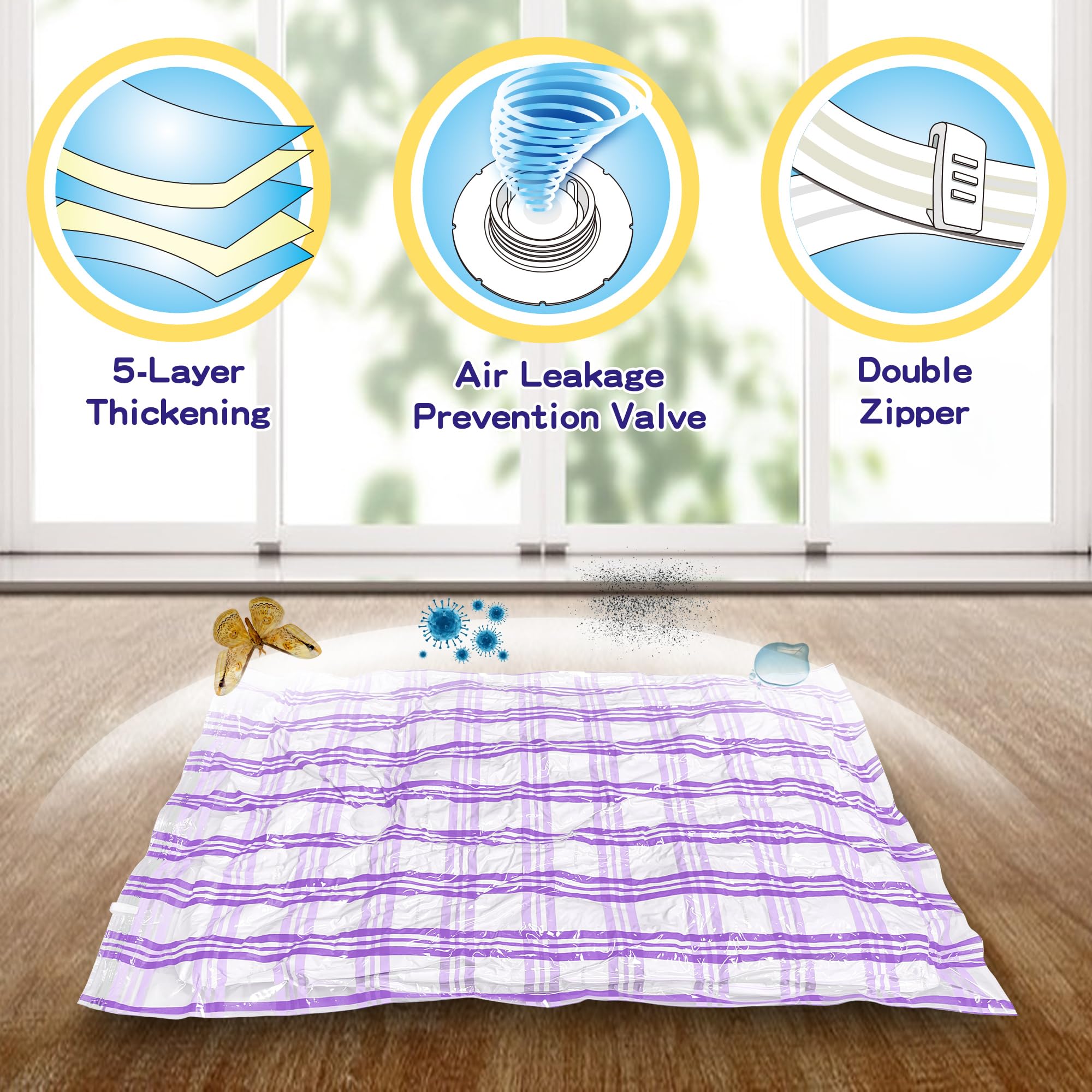 10 Small Vacuum Storage Bags - Space Saver Seal Bags for Clothes  Comforters  Blankets & Bedding (10S)
