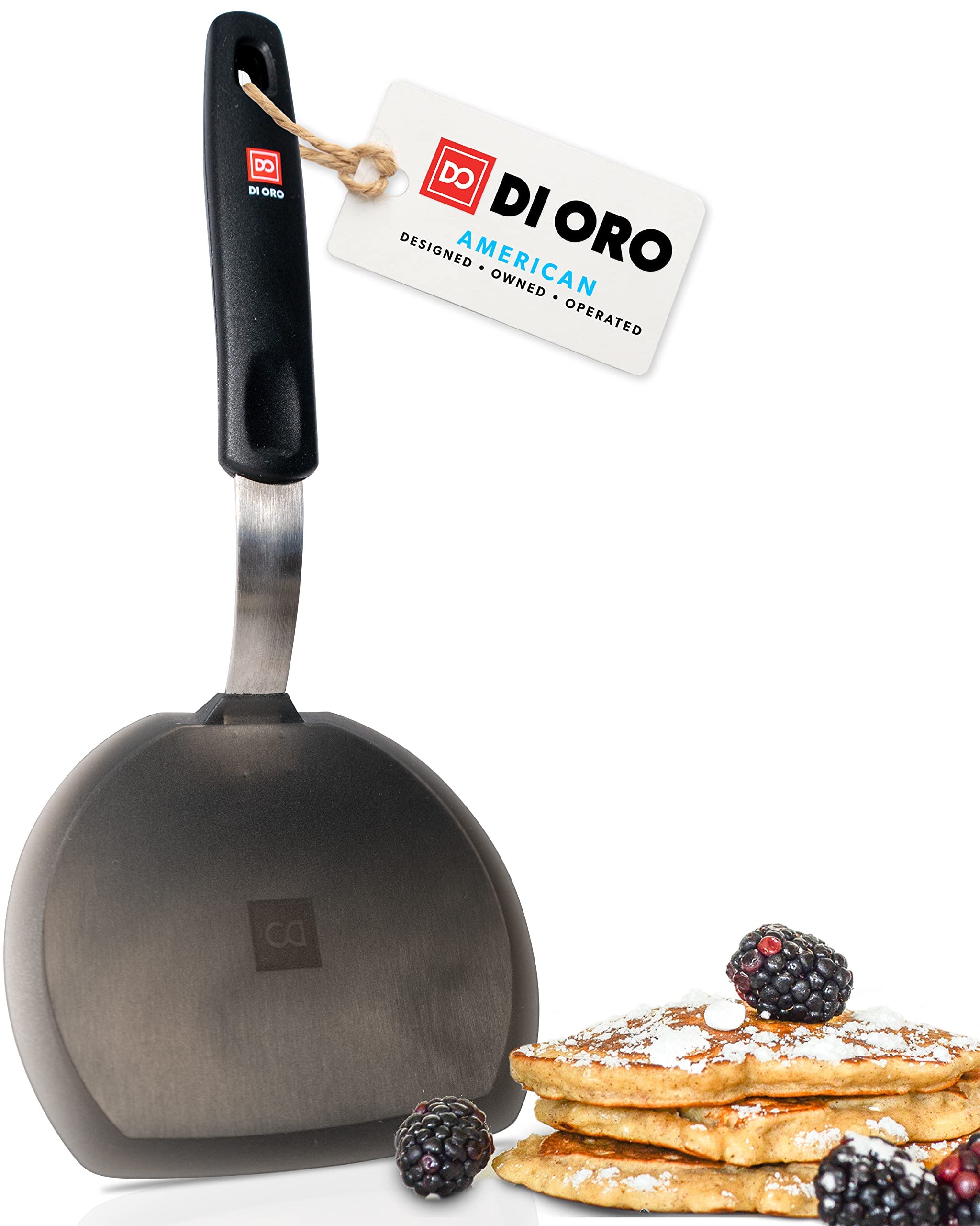 Silicone Turner Pancake Spatula - Nonstick Cookware Safe 600F Heat-Resistant Flexible & Thin Cooking Flipper For Eggs - Reinforc