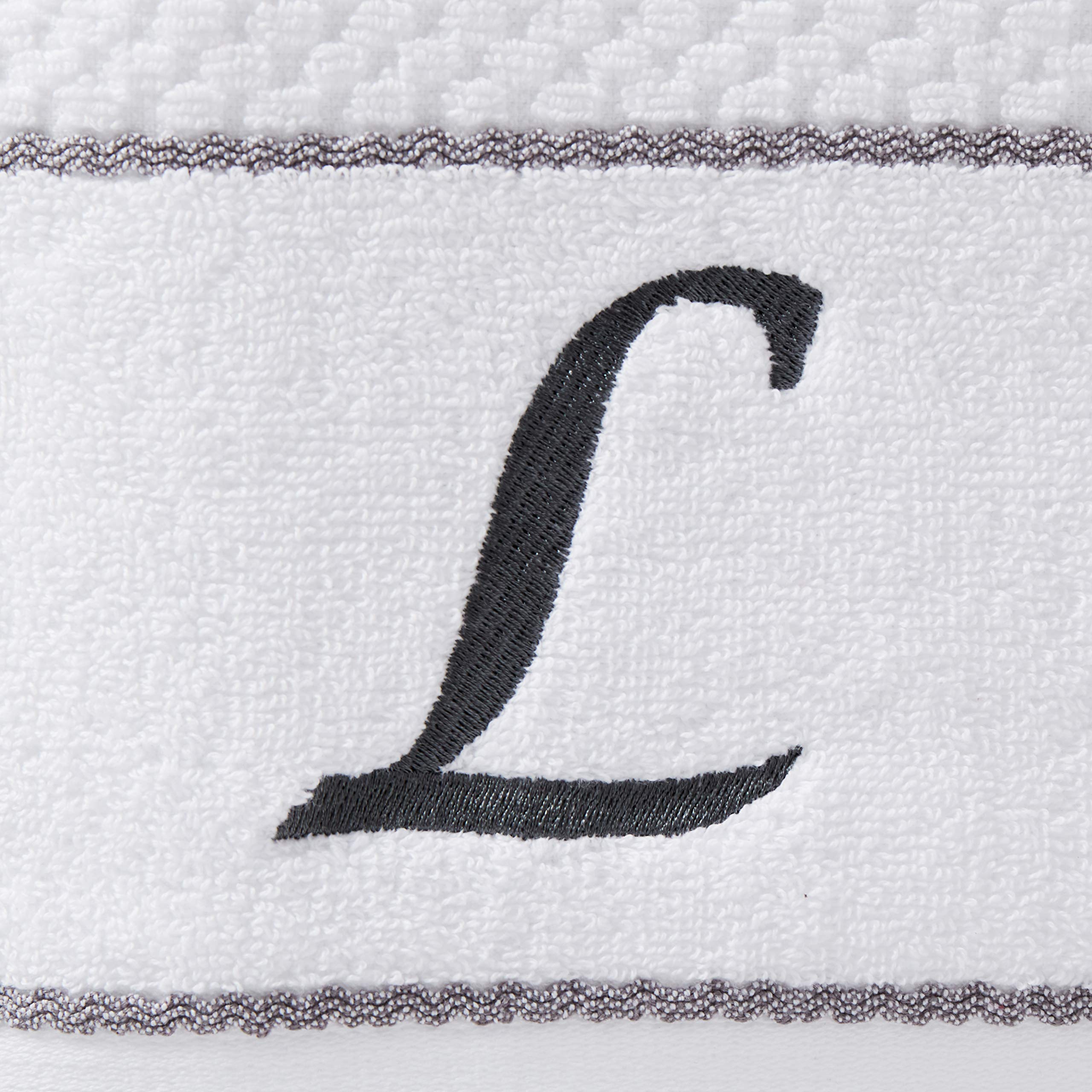 SKL Home by Saturday Knight Ltd. Monogram ''L'' Bath and Hand Towel Set  White  4-pack