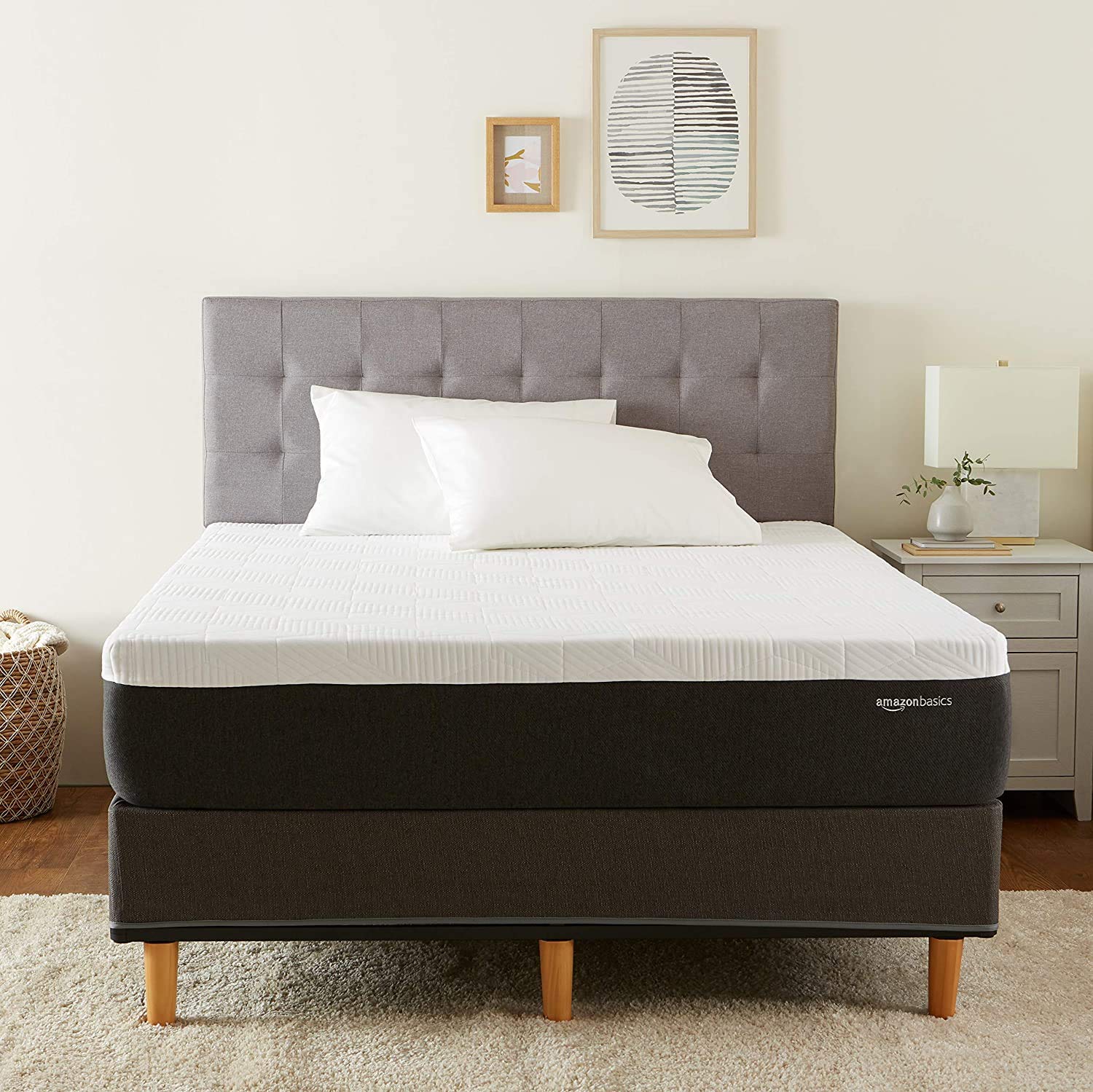 Amazon Basics Gel Memory Foam Mattress, Firm, Cooling, Full Size Mattress, CertiPUR-US Certified Foam, 75 x 54 x 12 inches, Whit