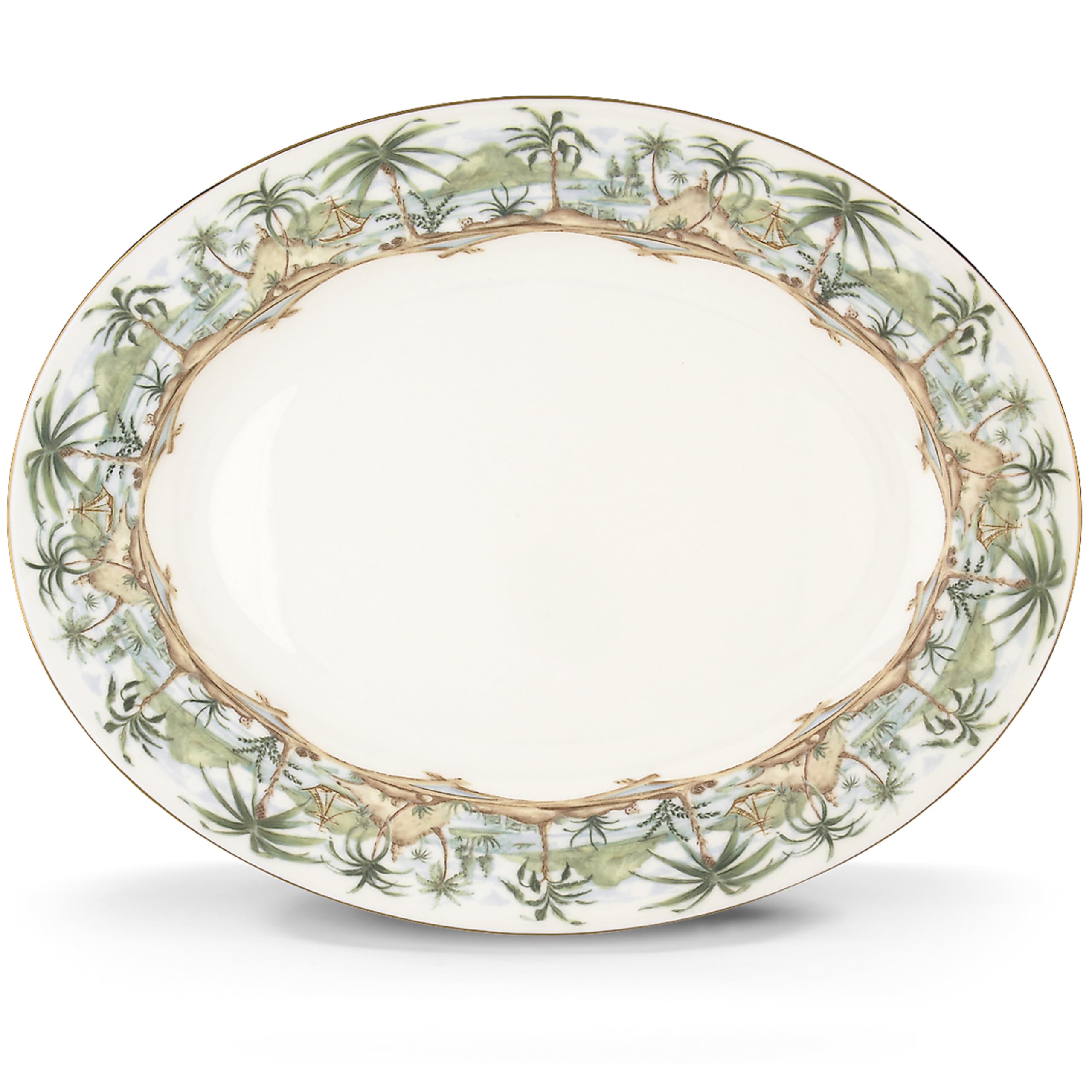 Lenox Serveware, British Colonial Serving Platter, Oval Shape, 15.75-Inch, Porcelain Material, Dishwasher Safe, Turkey Platter f