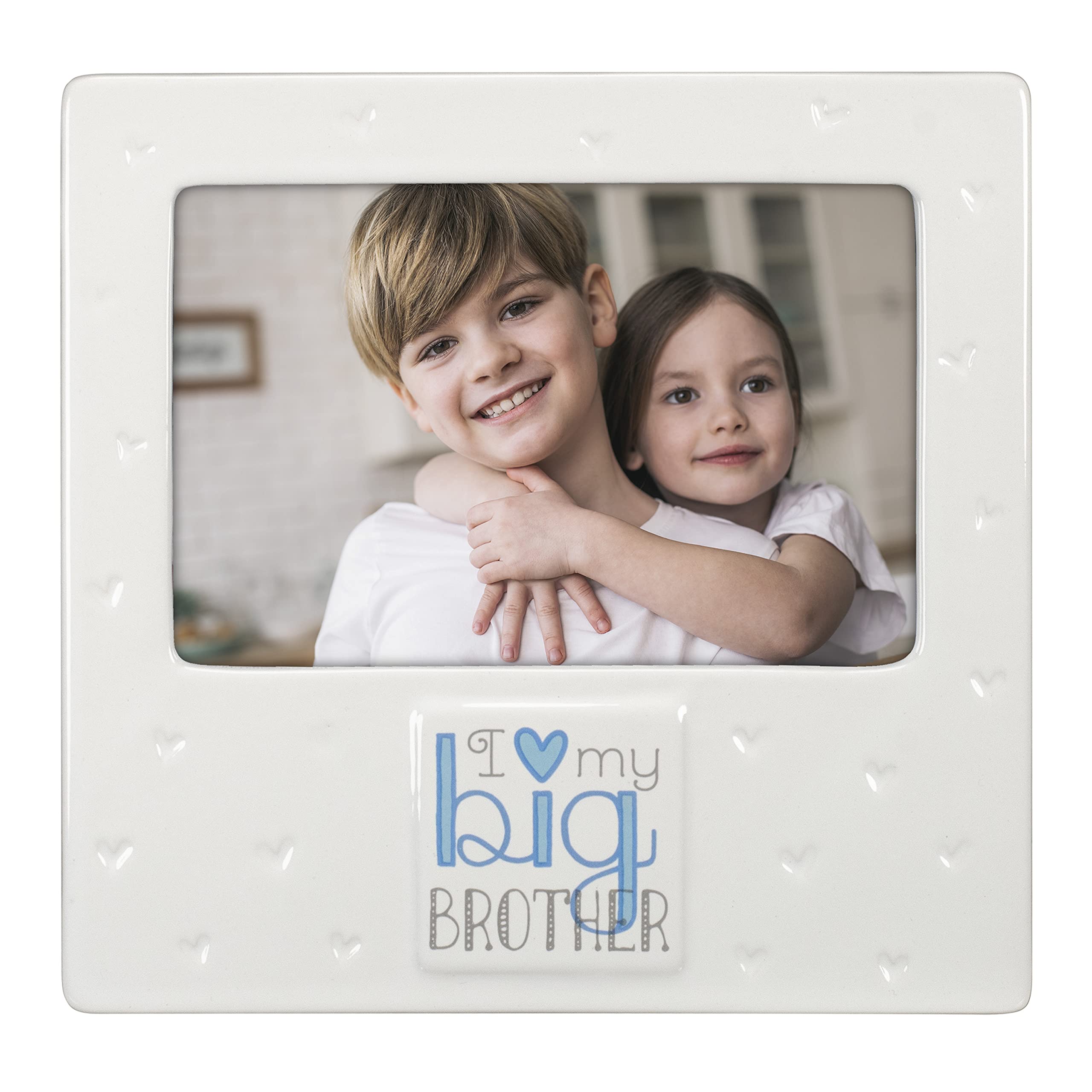 Malden International Designs Big Brother 4 x 6 Photo Frame Ceramic I heart my big brother White, (5010-46)
