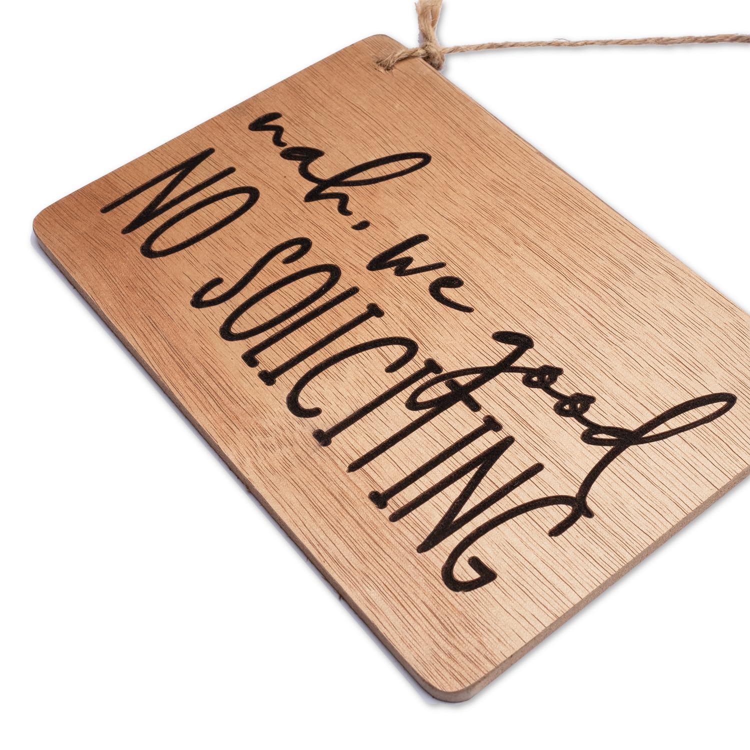 INSOVITA Nah, We Good, No Soliciting Sign for House Funny, Mini Wood Sign, Cute Fall Wreath Sign, Hanging Doorbell Sign, Small N