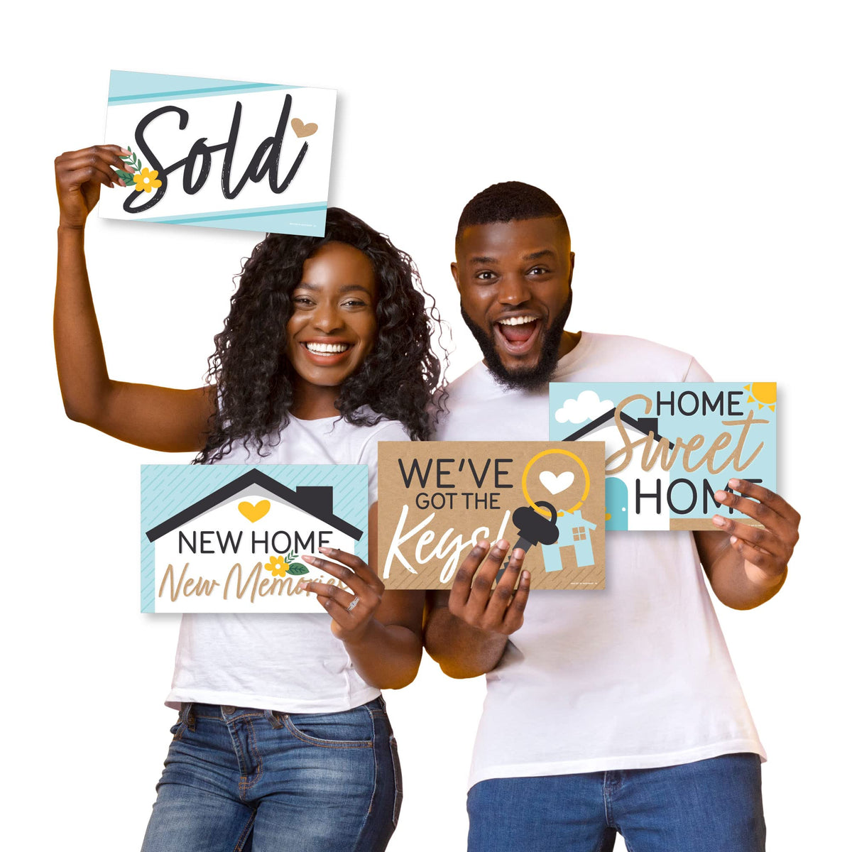 Big Dot Of Happiness Welcome Home Housewarming - Photo Prop Signs - New Sweet Home Announcements - 10 Pieces