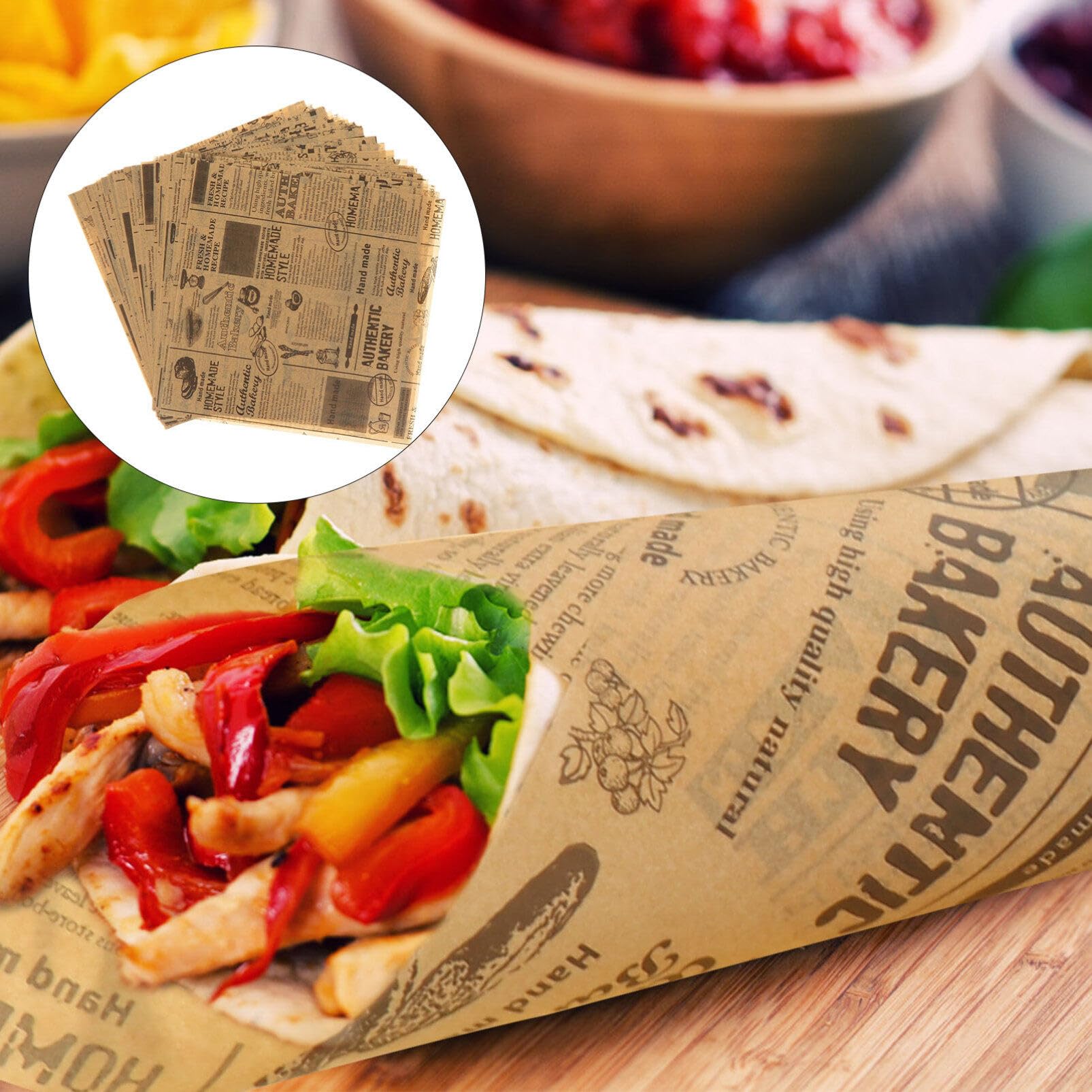 Doitool Parchment Paper Sheets 50 Sheets Wax Paper Sheets For Food, Greaseproof Newsprint Vintage Craft Paper Beautiful Baking P