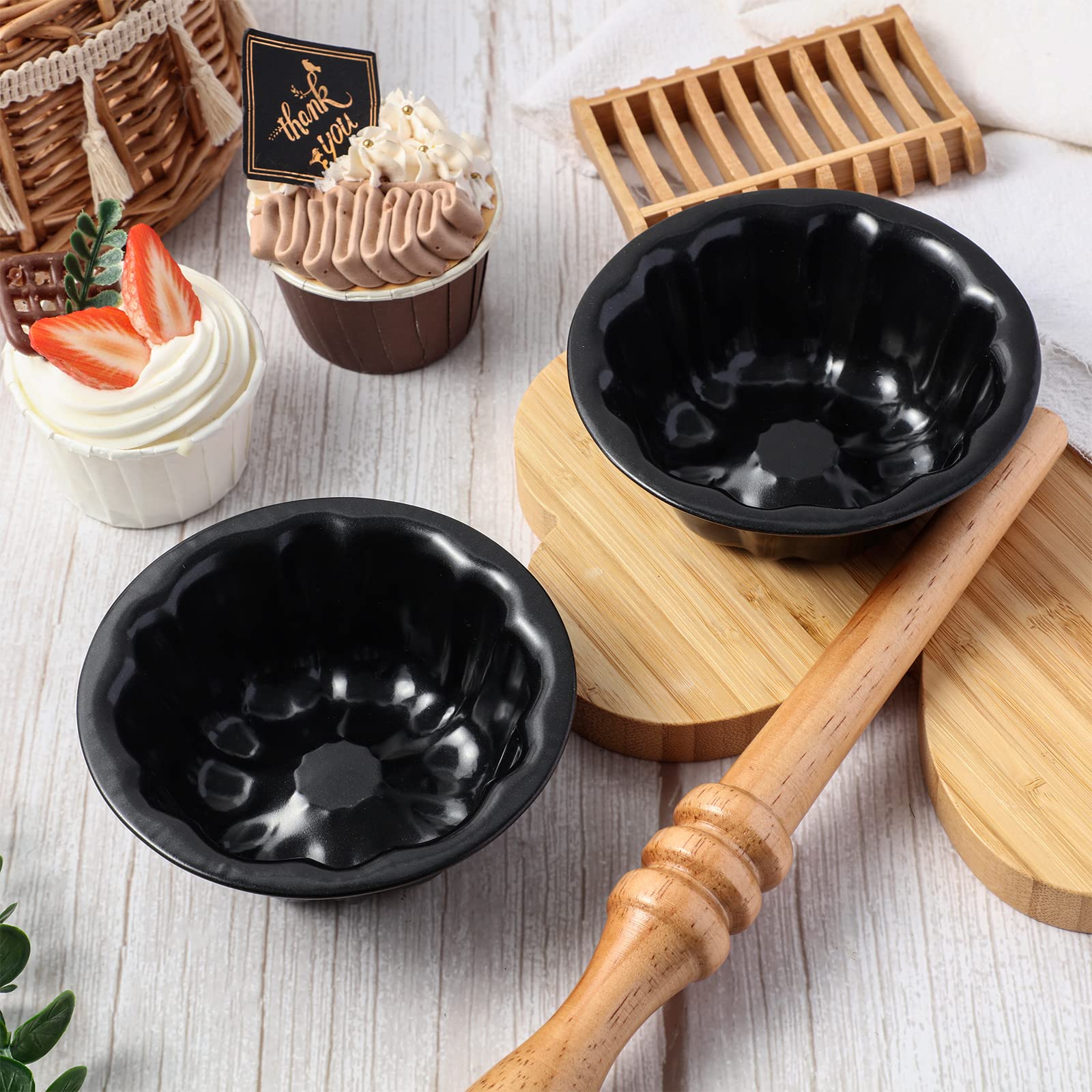 Ctosree 16 Pcs 4 Inches Fluted Mini Cake Pan Nonstick Fluted Cake Pan Carbon Steel Tube Pan Metal Tube Oven Baking Mold With Flo