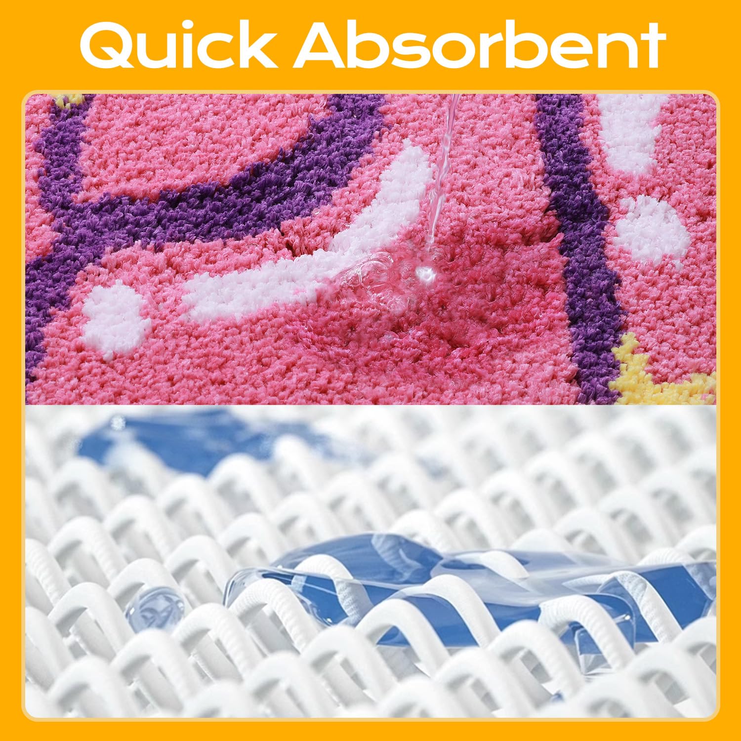 Comblue Pink Funky Cute Bathroom Rugs, Funny Bath Mat Non Slip For Bathroom Floor, Extra Soft Absorbent Plush Microfiber Cool Ru