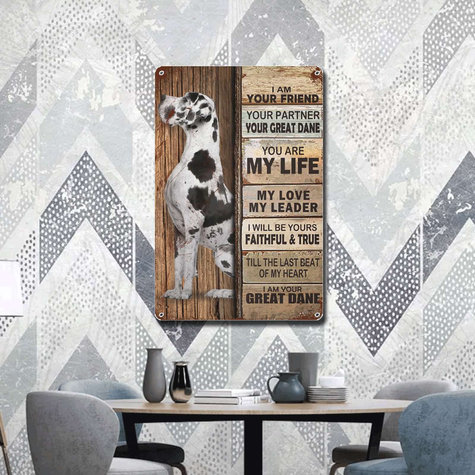 Lygond Metal Sign Tin Sign Vintage Wall Art I Am Your Friend Gift For Great Dane Lovers Dog Lovers Vintage Wall Art Prints Funny