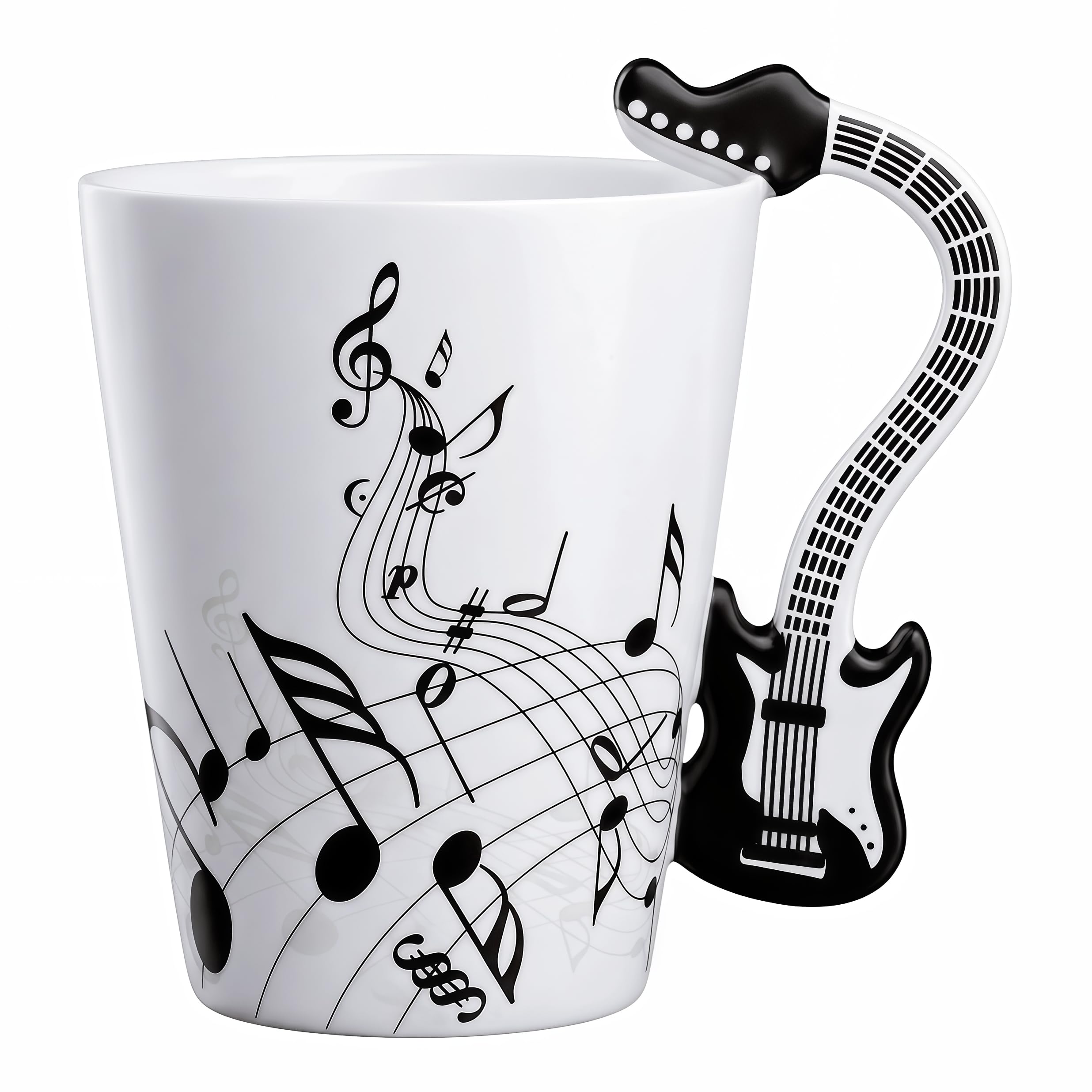 LanHong Guitar Mug 13.5oz Music Note Coffee Tea Cup for Guitar Players