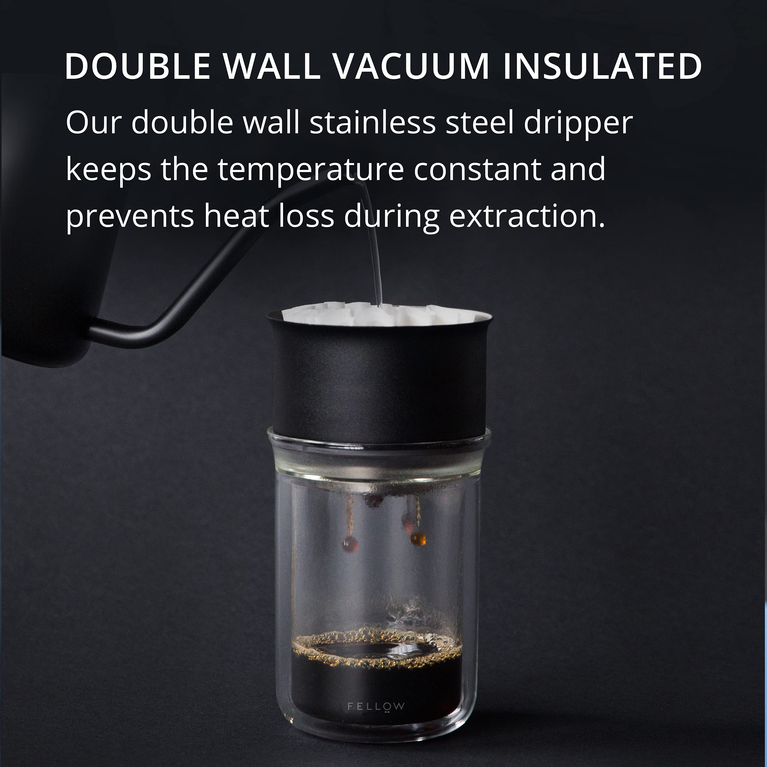 Fellow Stagg [X] Pour-Over Coffee Maker Set - Kit Includes Stagg [X] Pour-Over Dripper, Stagg Double Wall Glass Carafe, And 20 P