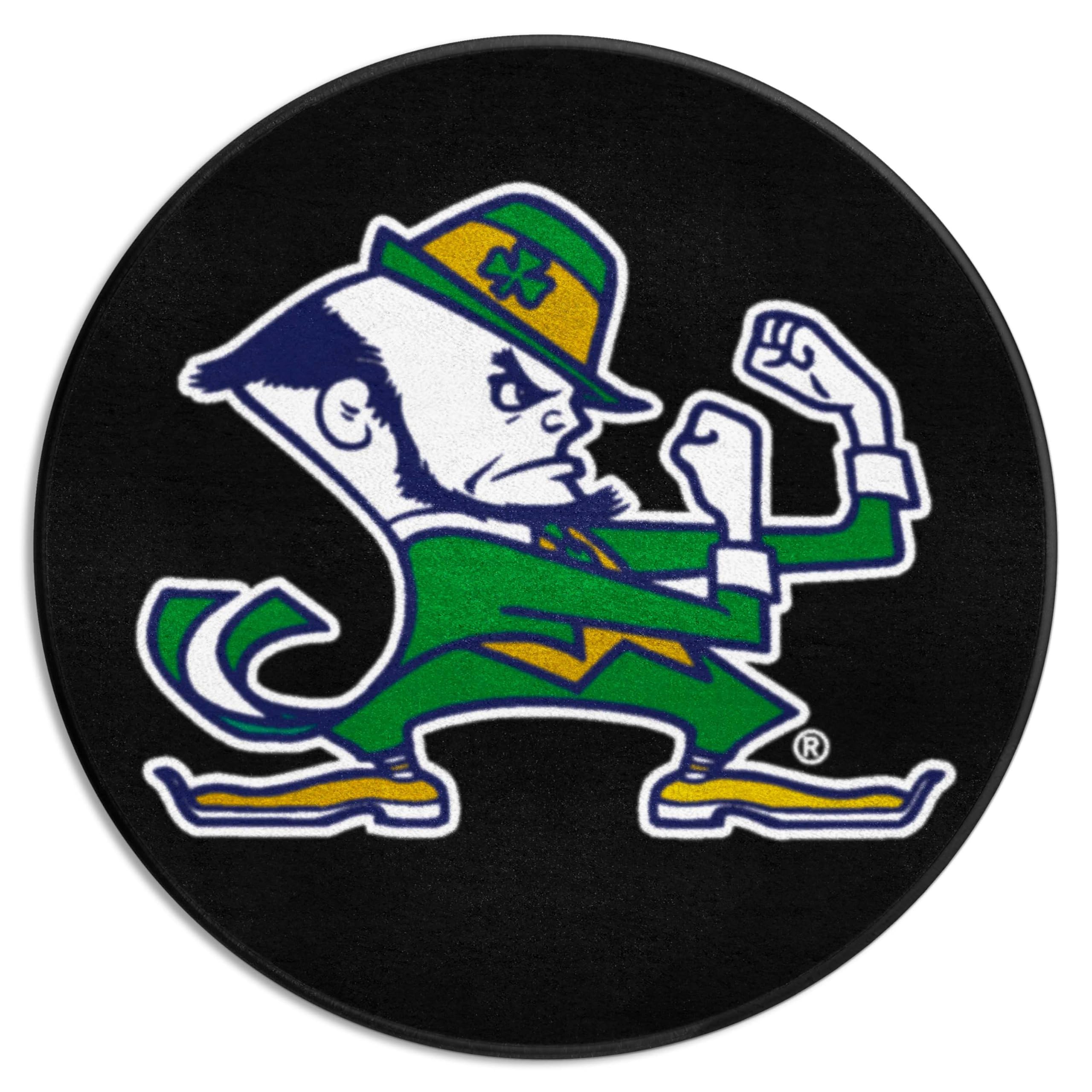 FANMATS 11684 Notre Dame Fighting Irish Hockey Puck Shaped Rug - 27in. Diameter, Hockey Puck Design, Sports Fan Accent Rug - Lep