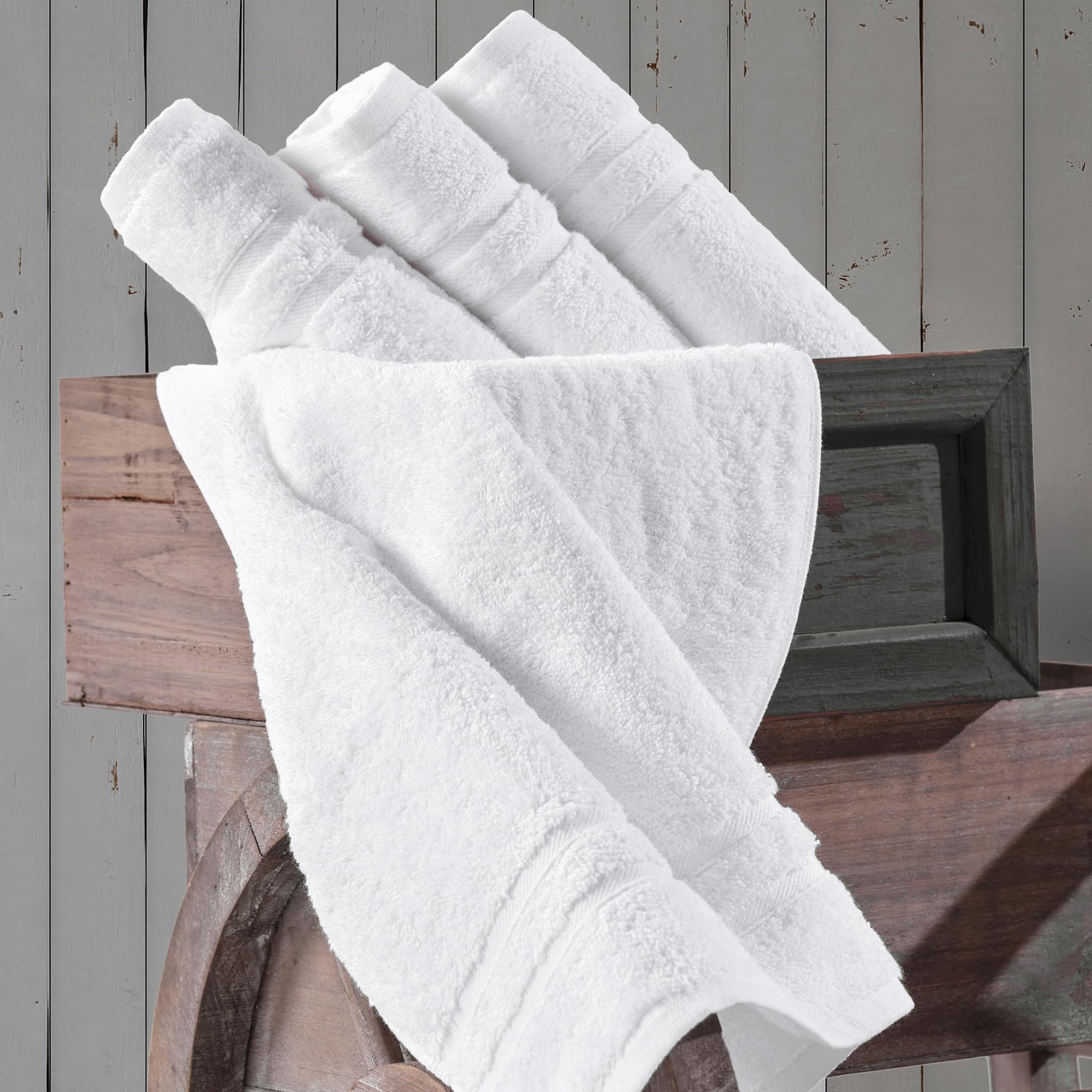 Hawmam Linen White Hand Towels 4-Pack -16 x 29 Turkish Cotton Premium Quality Soft and Absorbent Small Towels for Bathroom