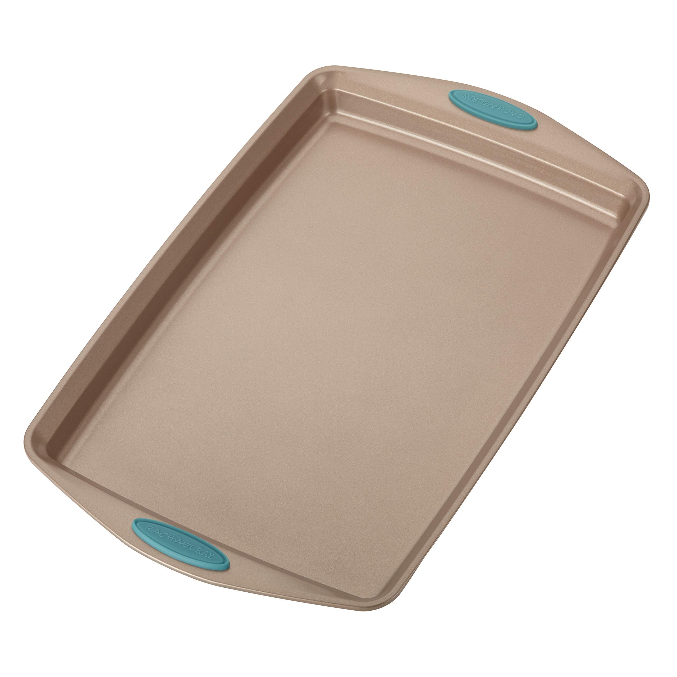 Rachael Ray Cucina Nonstick Bakeware with Grips  Nonstick Cookie Sheet / Baking Sheet - 11 Inch x 17 Inch  Latte Brown