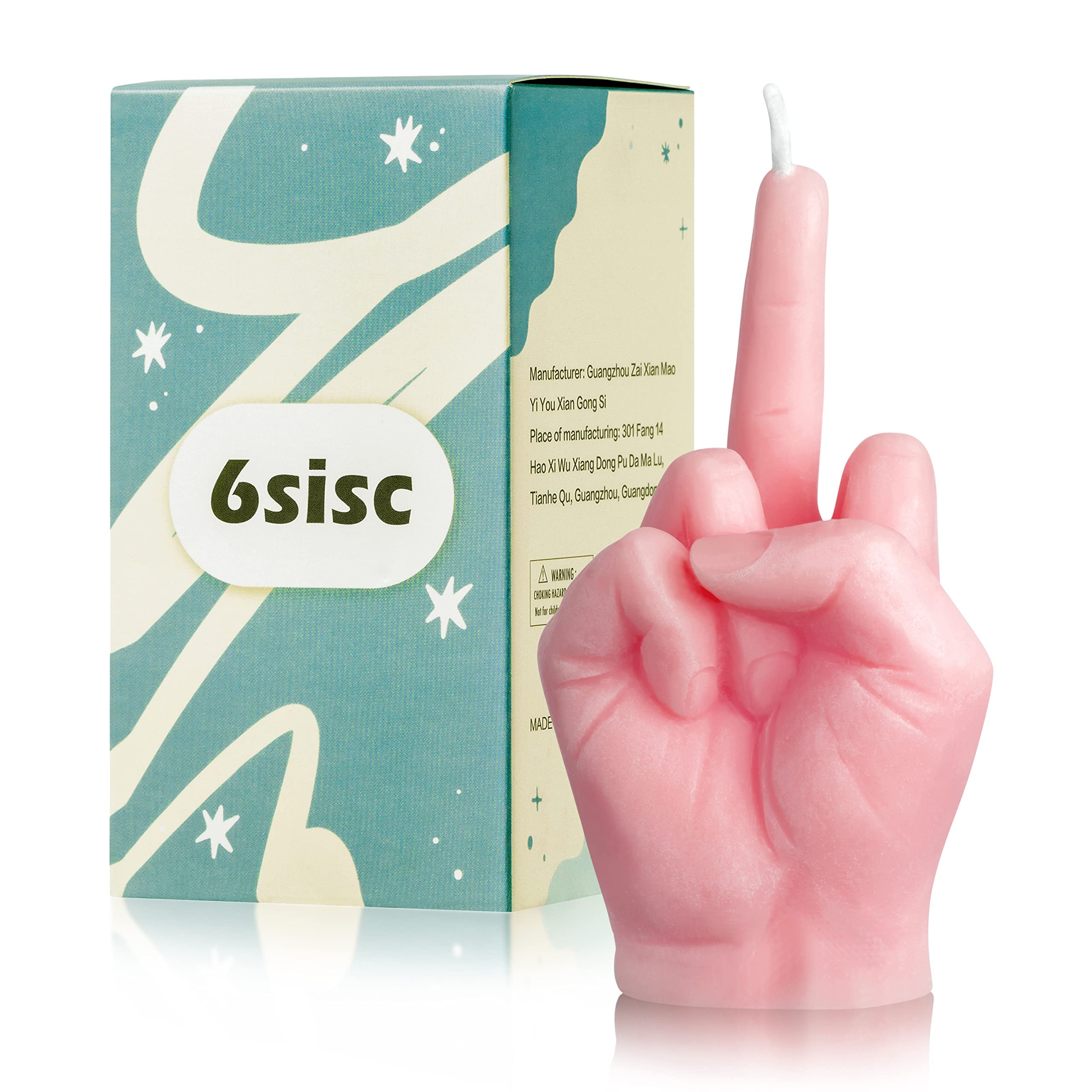 6sisc Middle Finger Scented Candle Light Pink Danish Pastel Room Aesthetic Decor Pine Aromatherapy Candles Natural Soy Wax Hand 