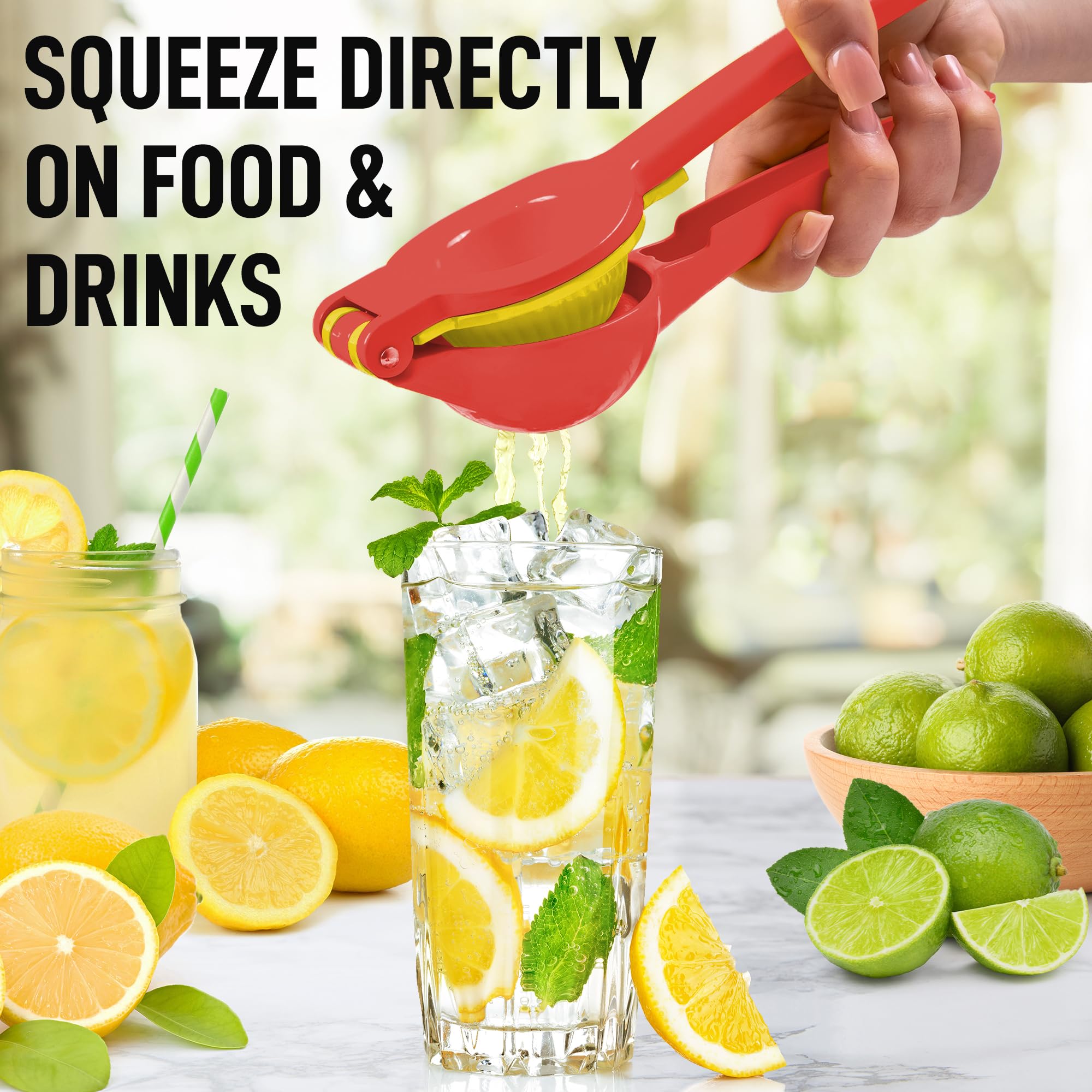 Zulay Metal 2-In-1 Lemon Squeezer Manual - Sturdy, Max Extraction Hand Juicer Lemon Squeezer Gets Every Last Drop - Easy To Clea