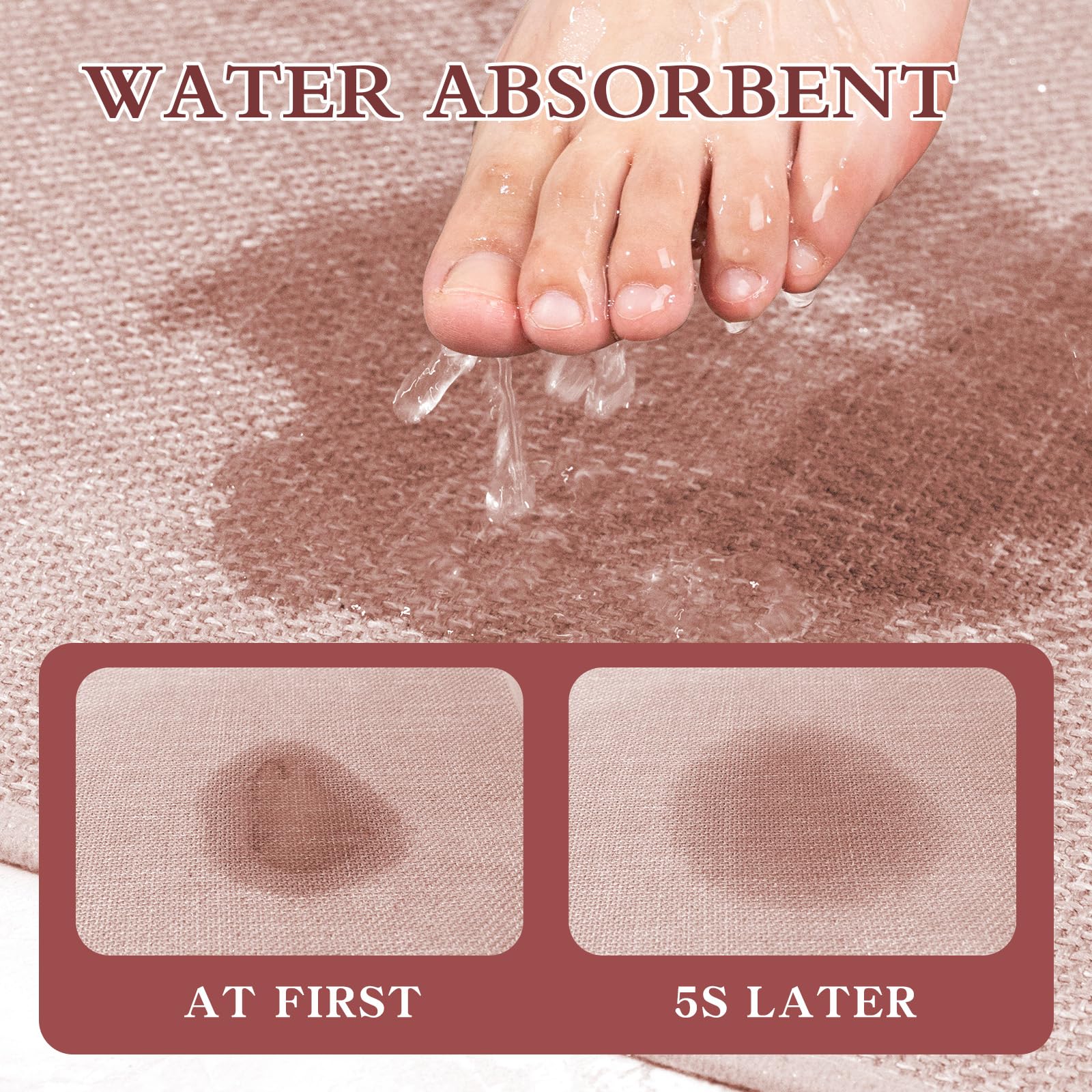 Chakme Bathroom Rugs Mat 32X17, Ultra Thin Non Slip Bath Mat Quick Dry Absorbent Bath Mat For Bathroom Floor, (Pink, 32''X17'')