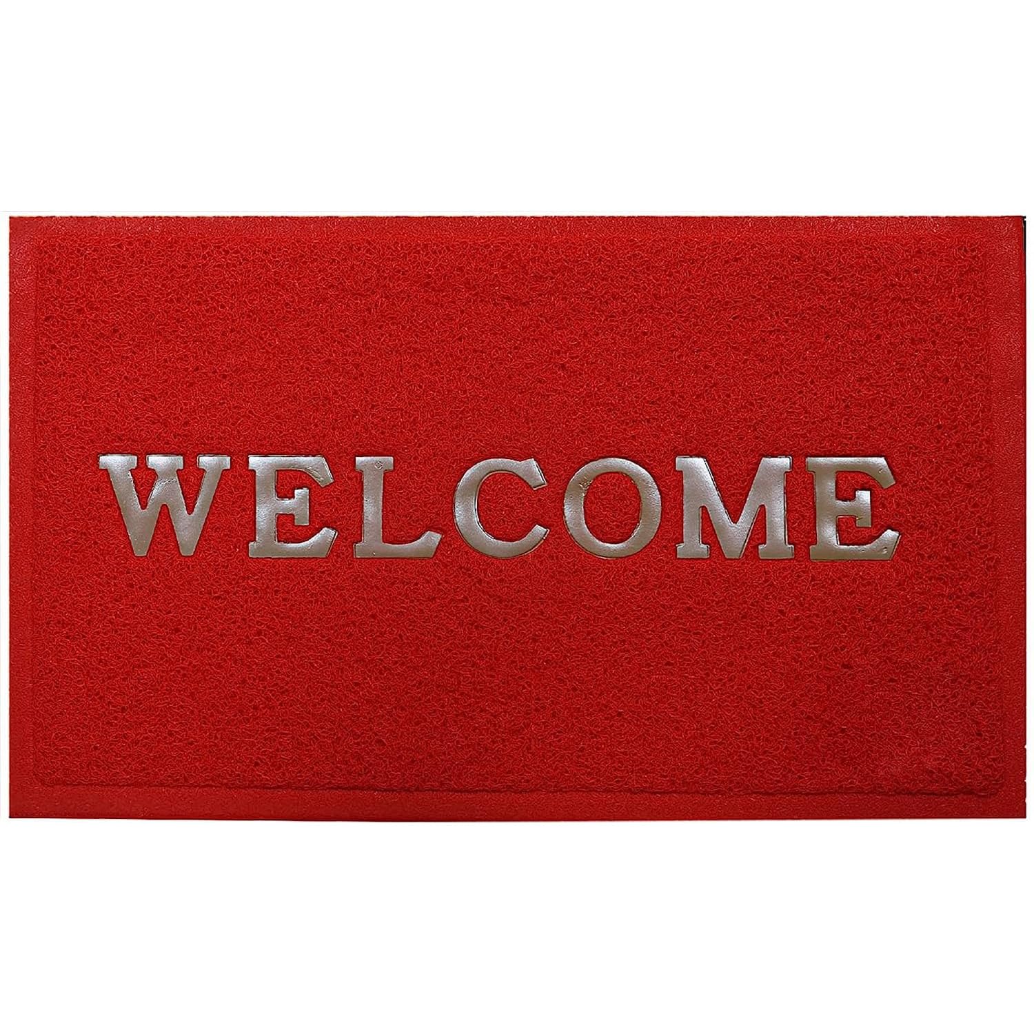 Kuber Industries Pvc Rectangular Welcome Doormat For Home Entrance|Waterproof Mat For Living Room|Washable & Anti-Skid 24 X 16 I
