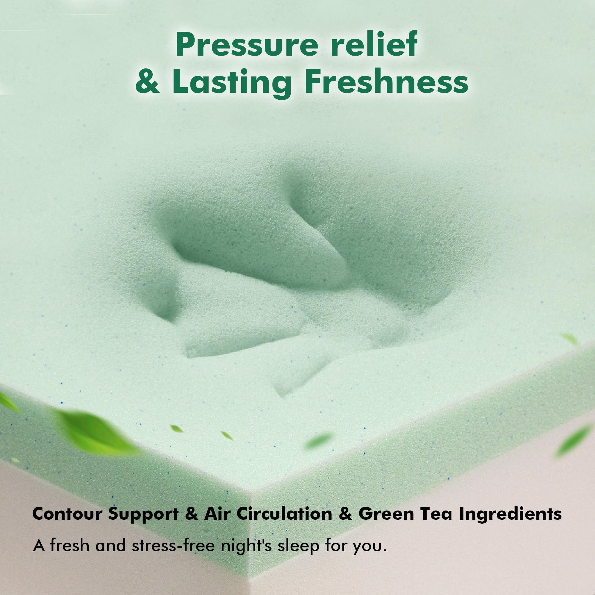 Synthospace Full Size Mattress 8 Inch Green Tea Memory Foam Mattress For Cool Sleep & Pressure Relief, Certipur-Us Certified Med