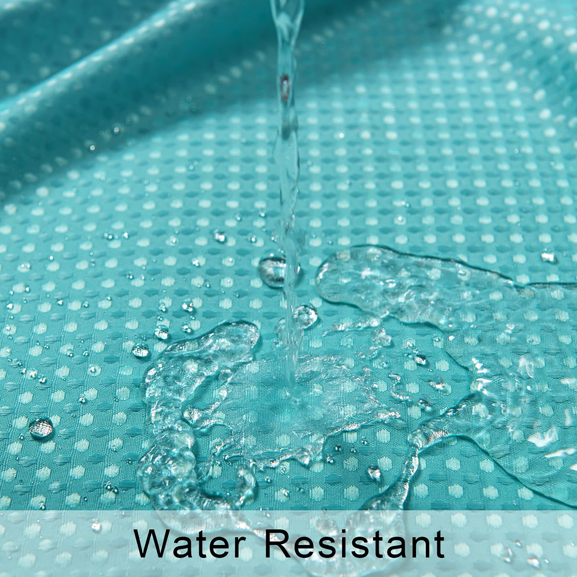 Mrs.Naturall Teal Shower Curtains For Bathroom,Bath Small Stall Shower Curtain Liner With Hooks Sets,36 X 72In,Aqua Turquoise