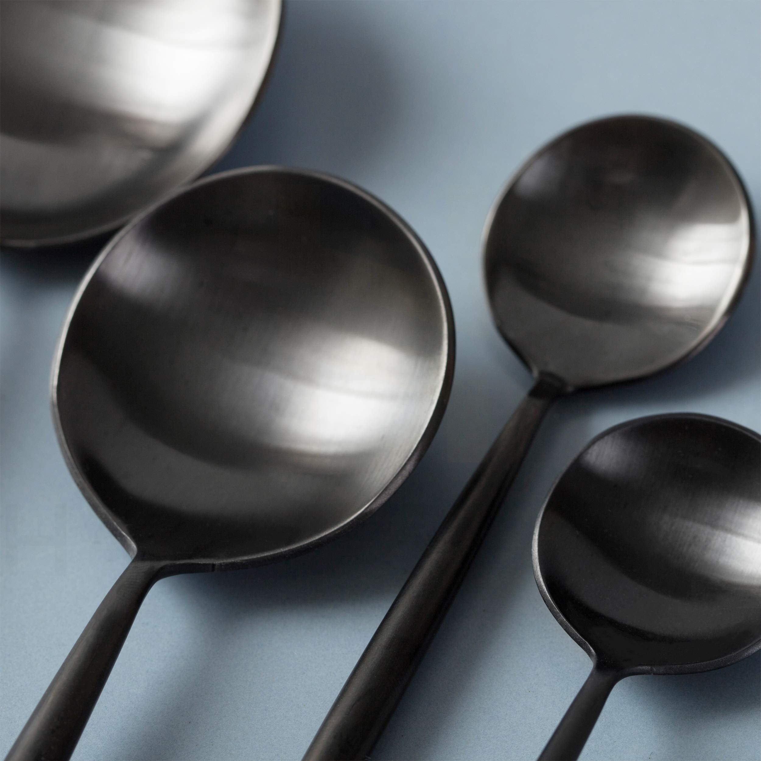 Homelux Theory 18/10 Stainless Steel Kitchen Silverware Set, 4 Sets Of 5Pc Matte Black Silverware Set Dishwasher Safe, Modern Ut