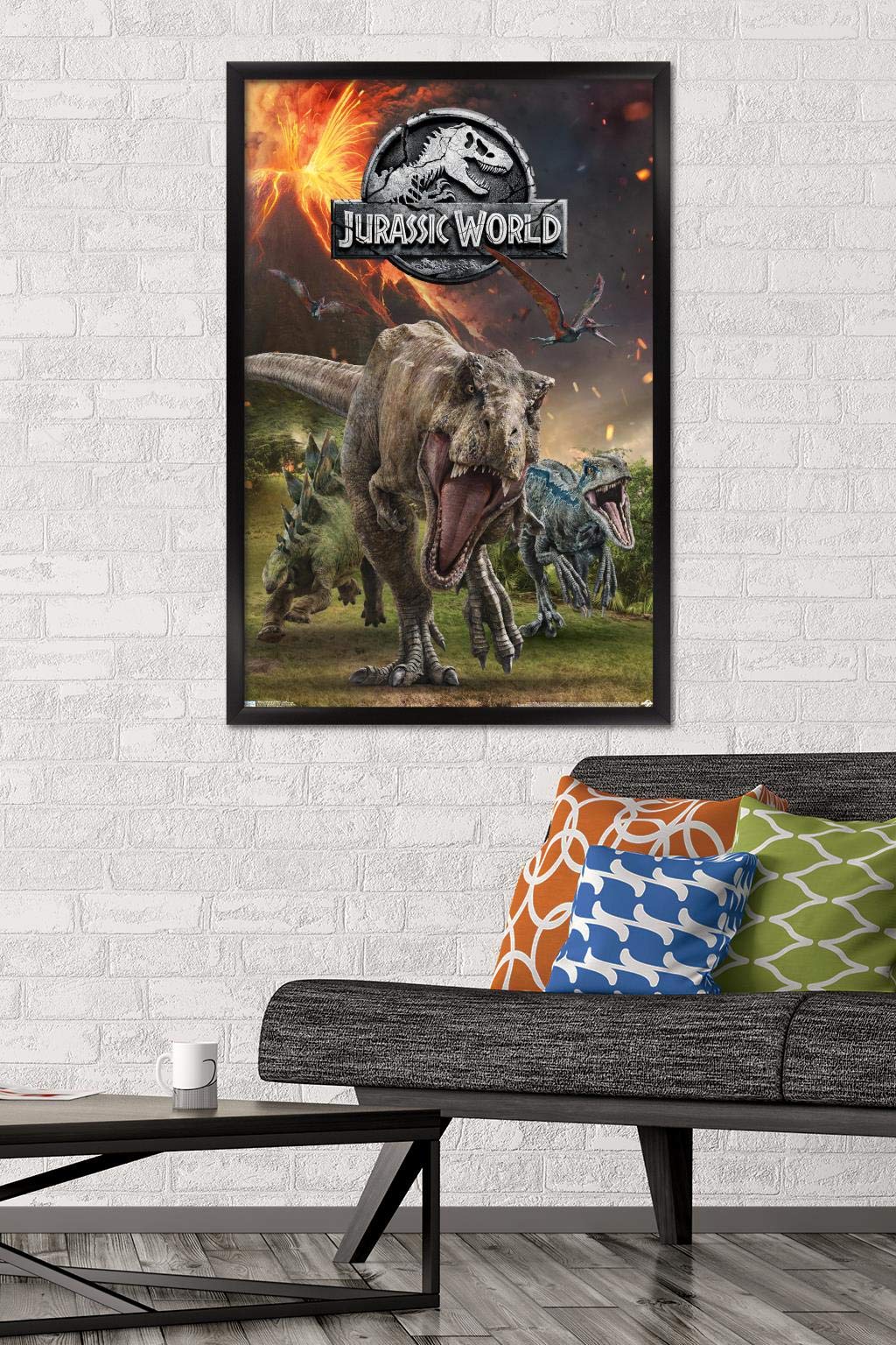 Trends International 24X36 Jurassic World: Fallen Kingdom - Group Wall Poster, 24'' X 36'', Black Framed Version