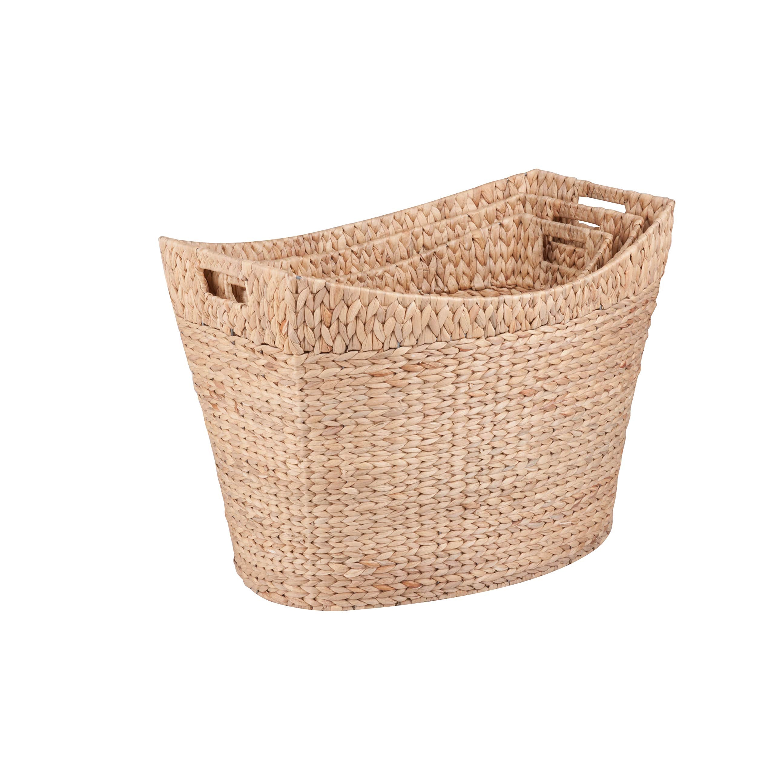 Honey-Can-Do STO-04463 Tall Natural Bannana Leaf Baskets, 3-Pack