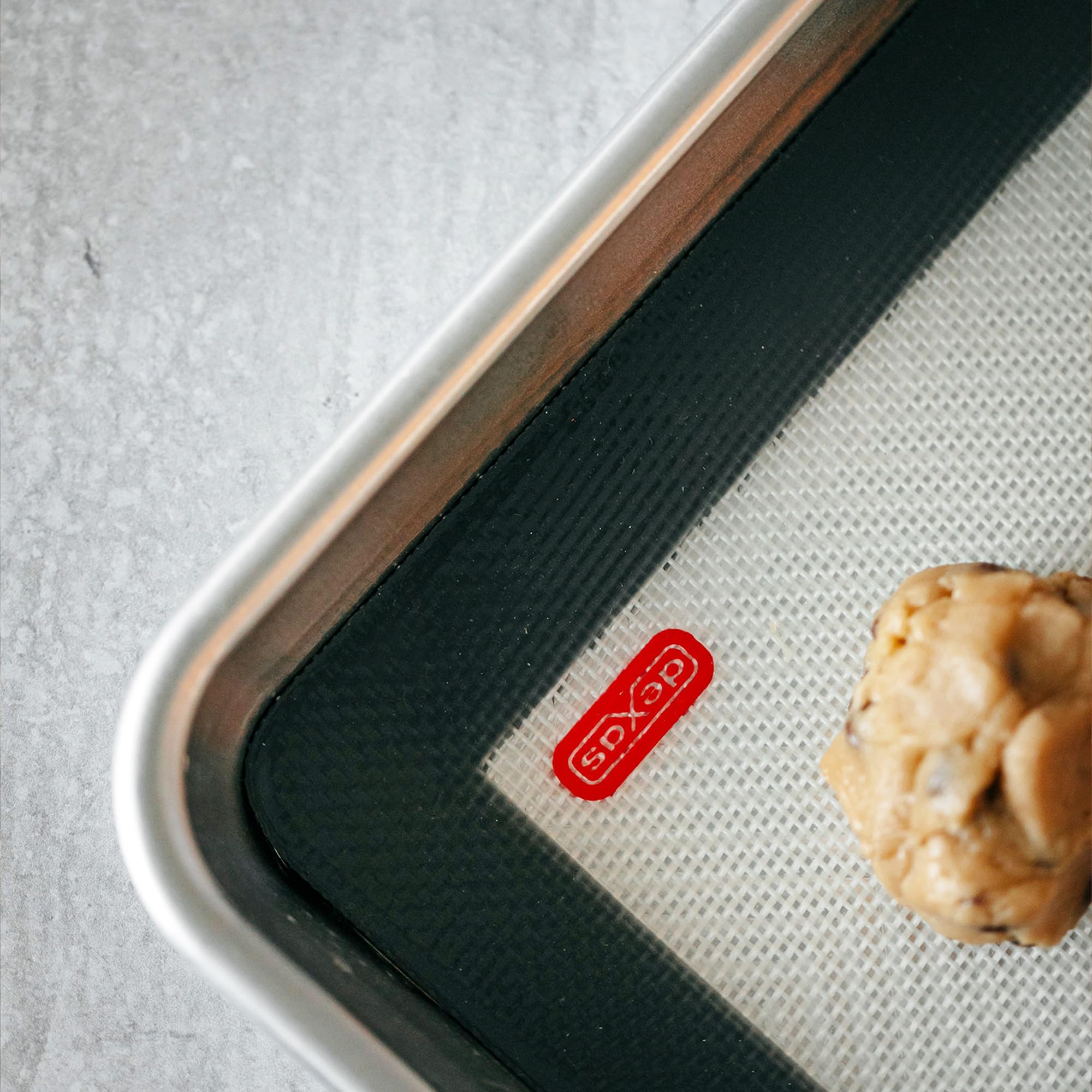 Dexas Silicone, Non-Stick, Food Safe Baking Mats 3 Pack, Clear W/Grey Edge. Includes Storage Bands. 3 Mat Sizes: 16.5''X11.5''14