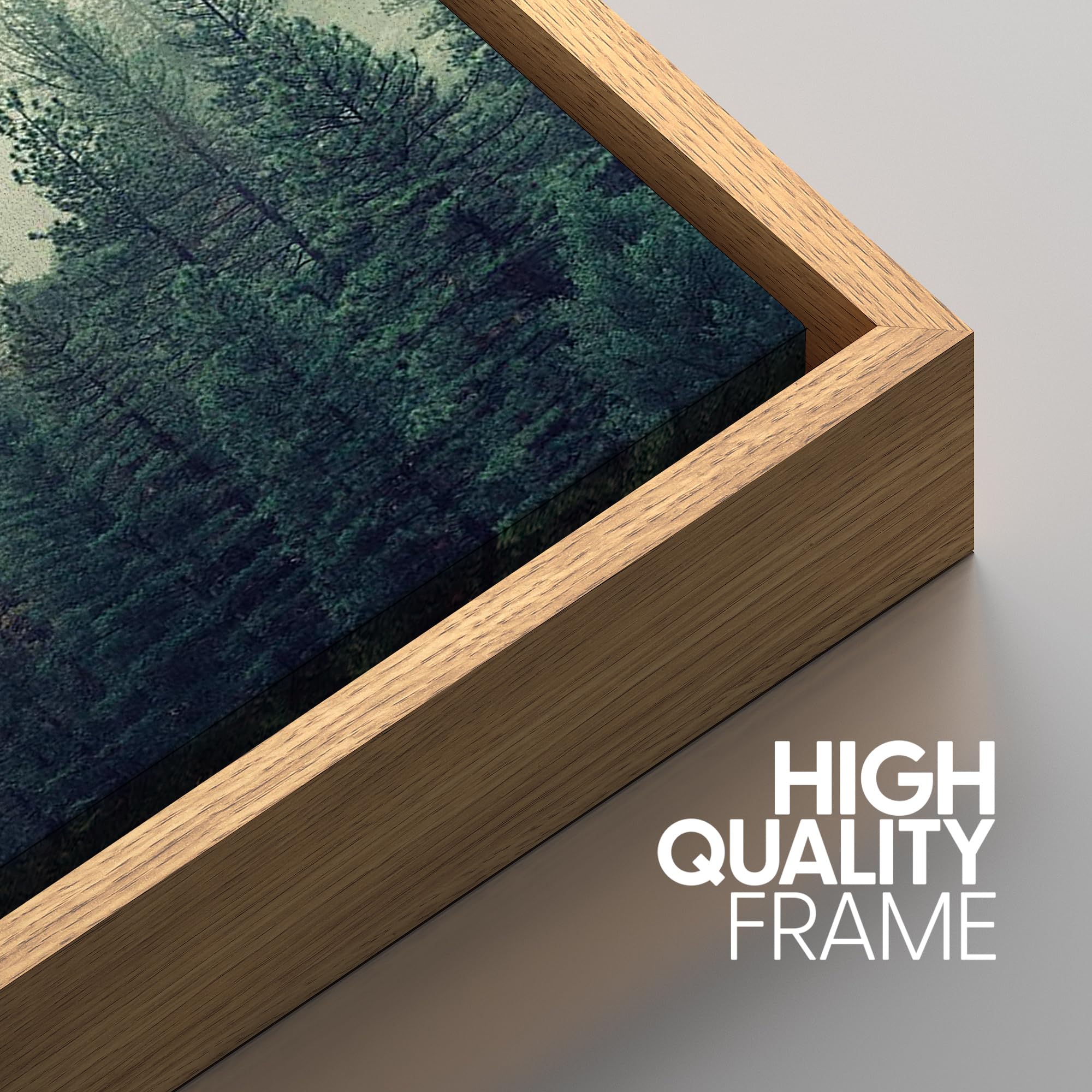 Signwin 3 Piece Framed Canvas Wall Art Green Foggy Mountains Nature Wilderness Photography Abstract Rustic Aerial Canvas Prints