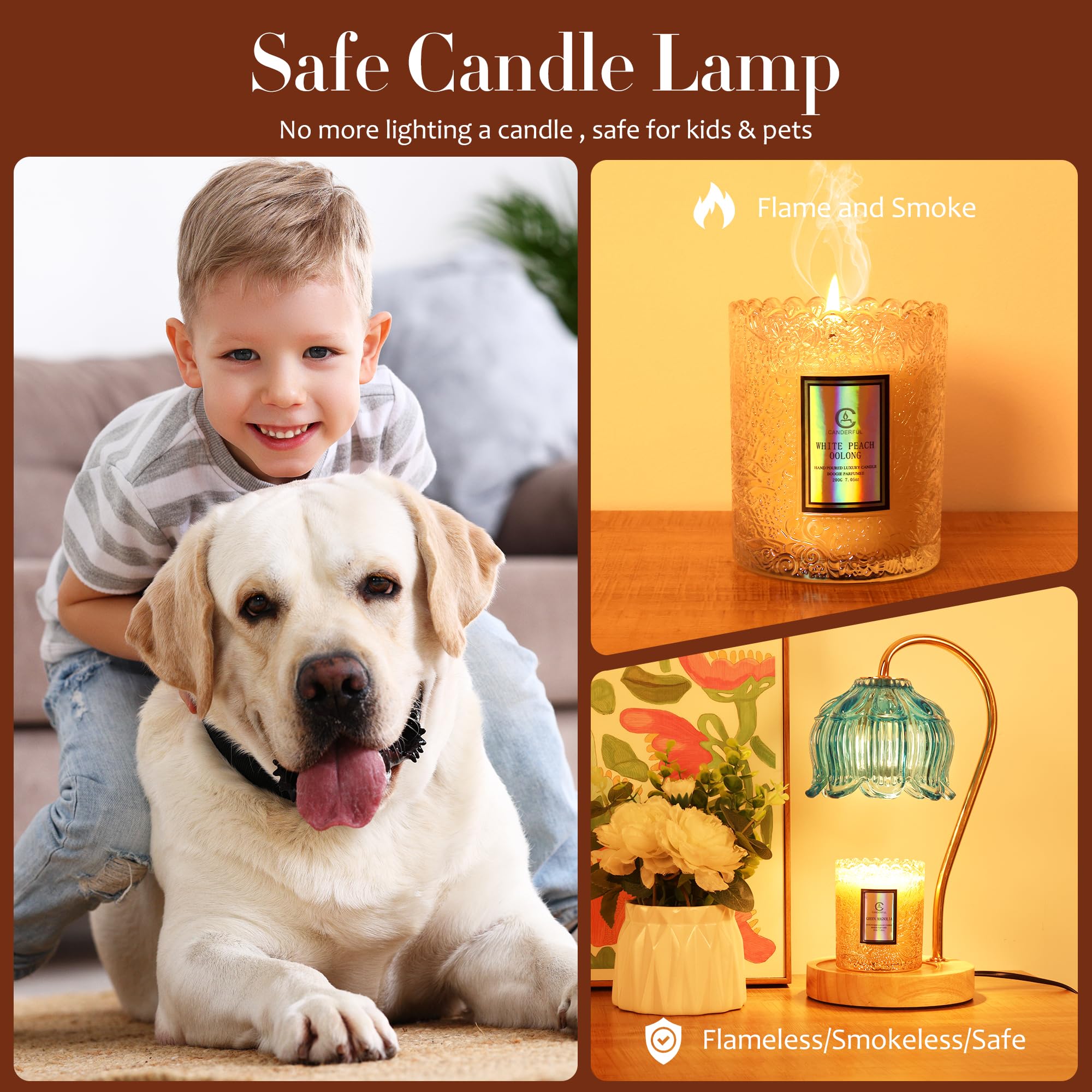 Merrtody Flower Candle Warmer Lamp with Timer & Dimmer - Fits All Jar Scented Candles - House Warming & Mother s Day Gift for W