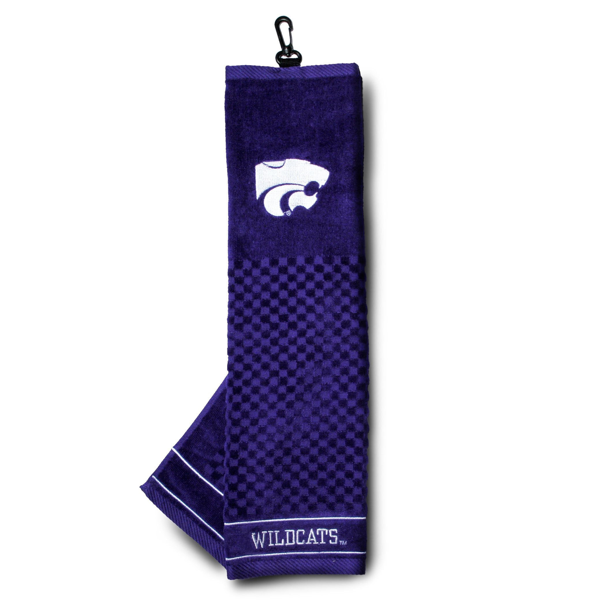 Team Golf Ncaa Kansas State Wildcats Embroidered Golf Towel Embroidered Golf Towel, Checkered Scrubber Design, Embroidered Logo