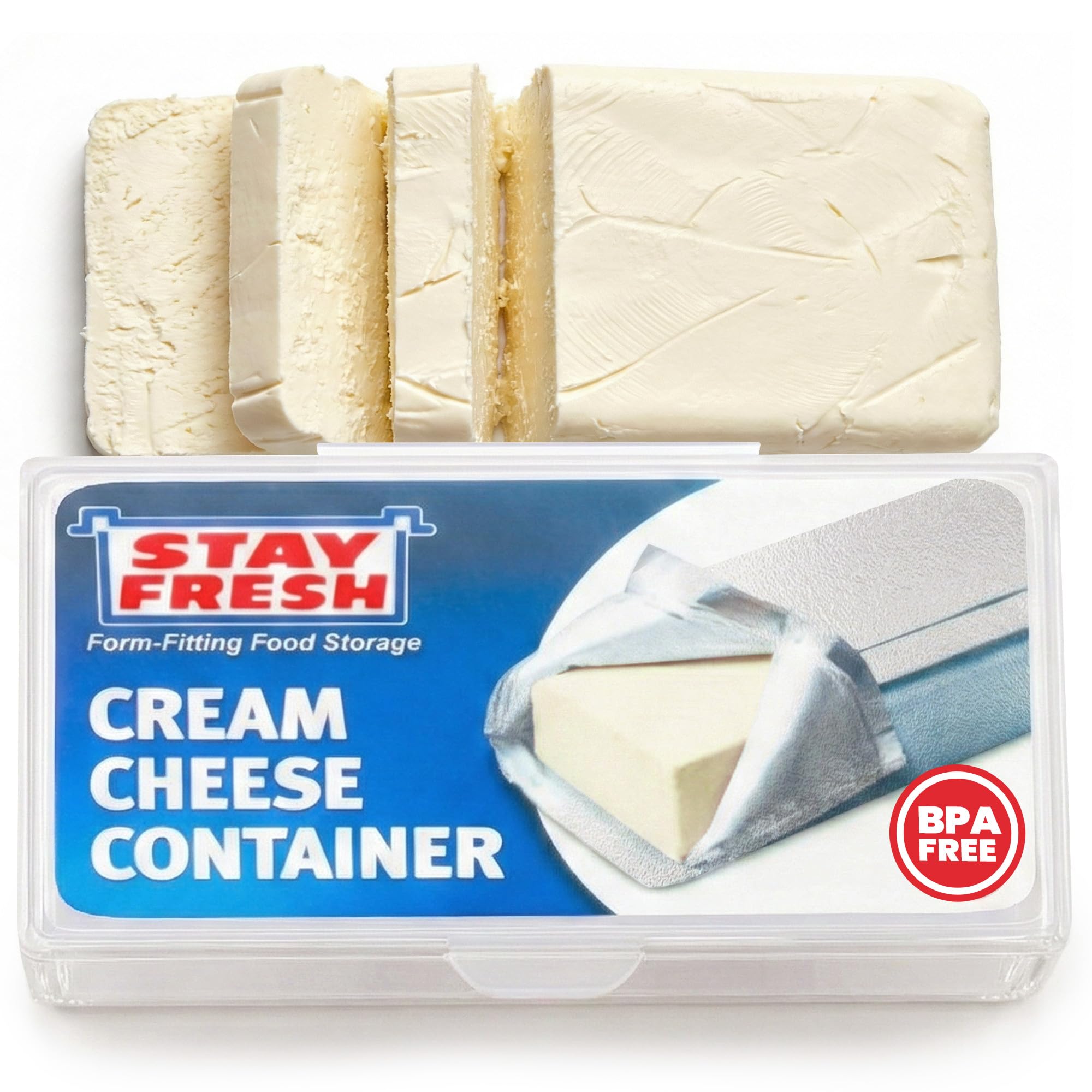 Cream Cheese Container For Fridge - Stay Fresh Clear Plastic Cream Cheese Storage Holder For Cream Cheese, Dishwasher Safe, Bpa 