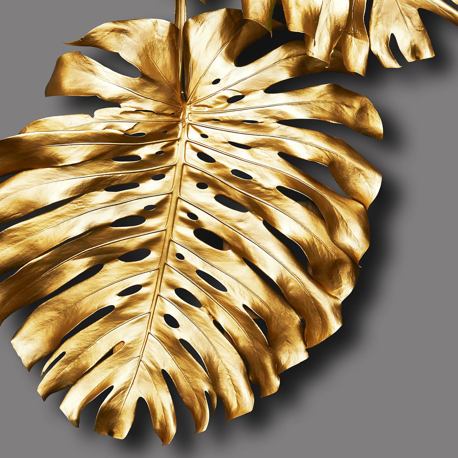 Framed Modern Luxury Large Gold Wall Art For Living Room, Set Of 3 Piece Contemporary Paintings Artwork For Walls, Golden Leaf P
