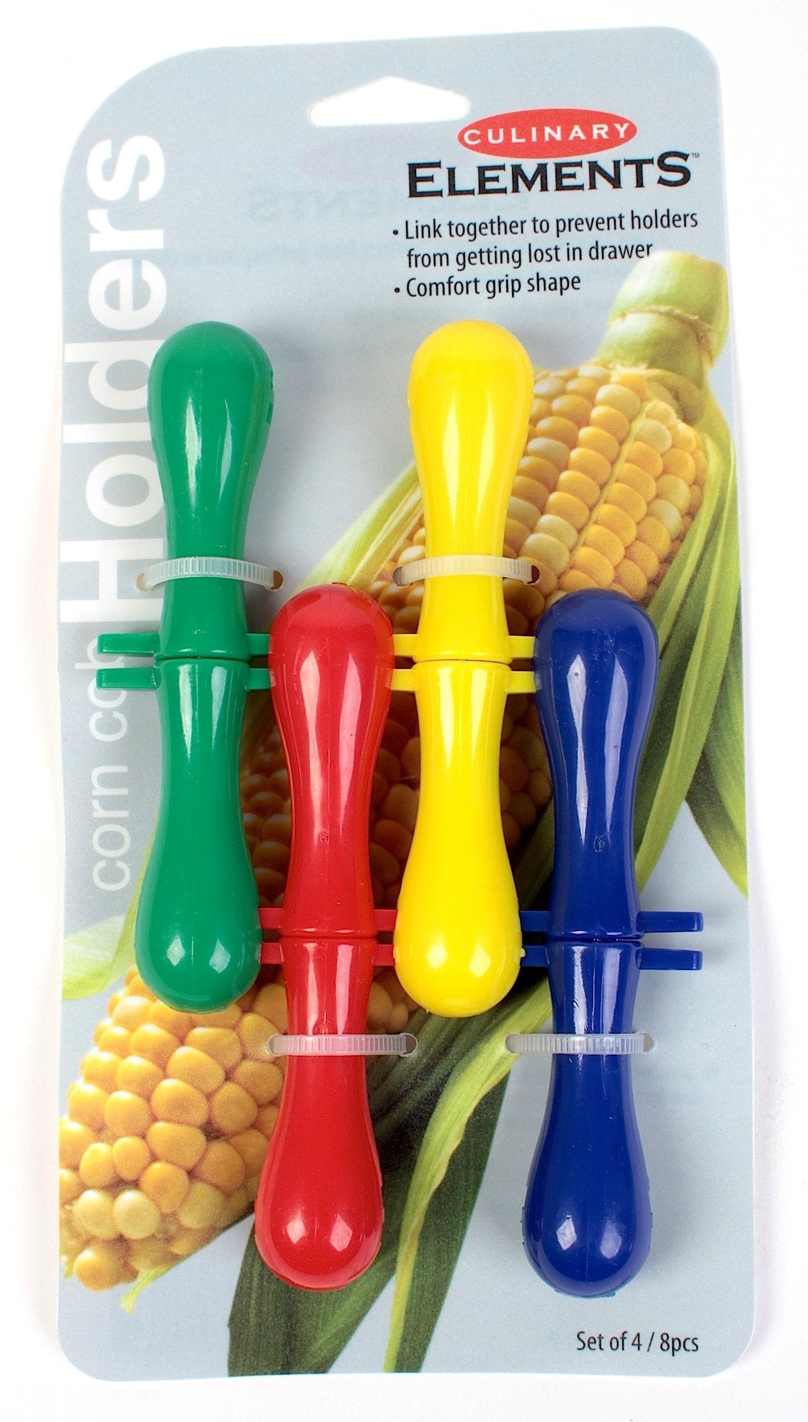 Culinary Elements Stainless Steel Corn Holders For Optimum Comfort And Easy Dining, Set Of 8, 1-Pack