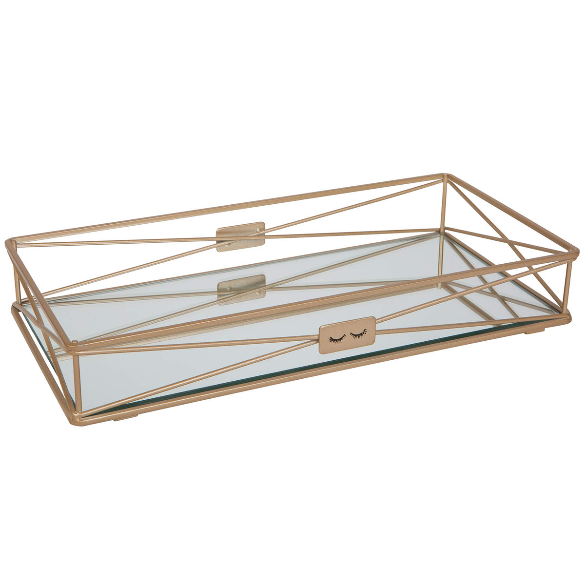 Home Details Tank Perfume, Jewelry, Toiletries, Bathroom, Coffee Table, Decor In Satin Gold Vanity Tray, 1 Tier