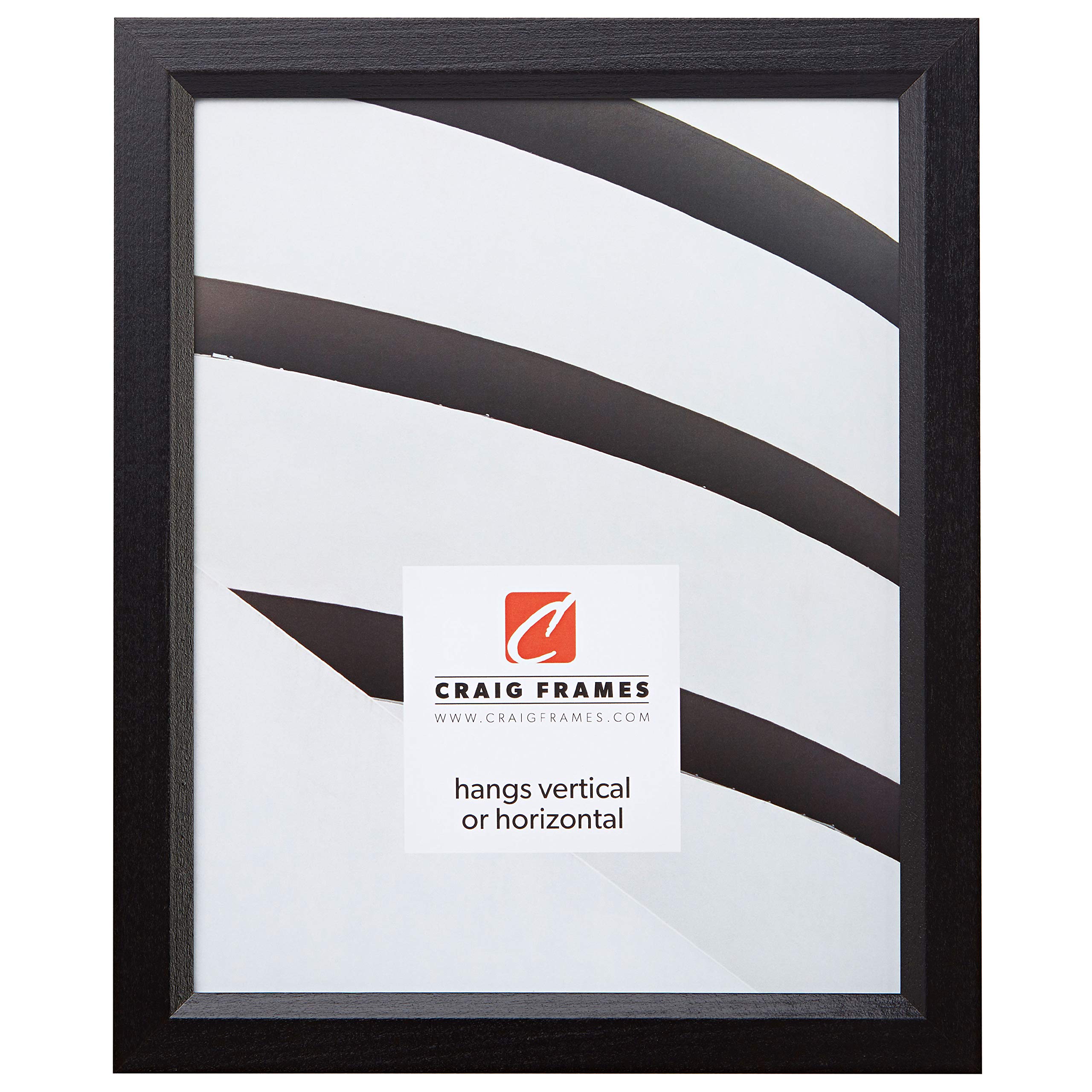 Craig Frames 7171610BK Wood Grain Finish 9 by 23-Inch Picture/Poster Frame, 0.825-Inch Wide, Solid Black