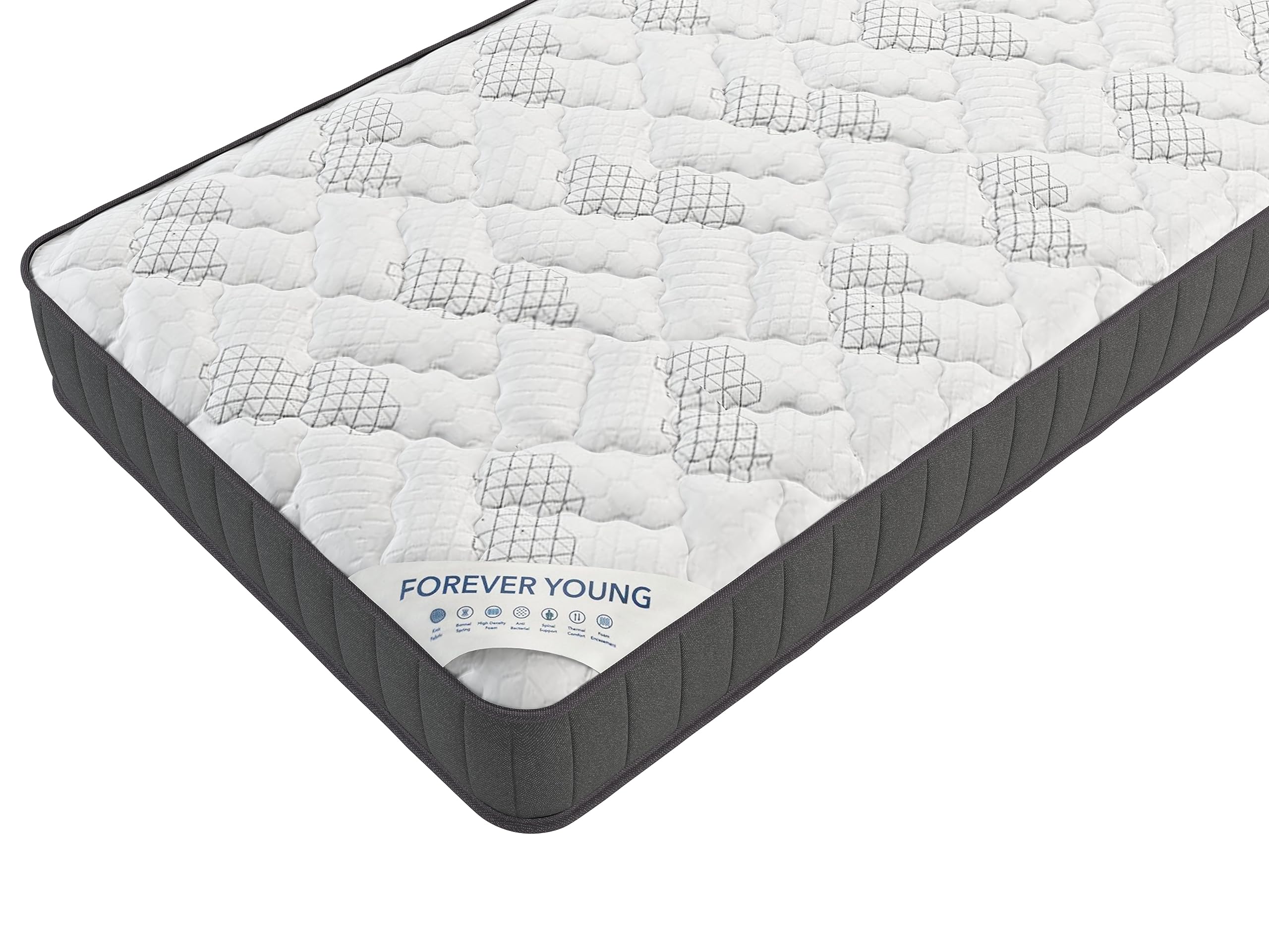 Ottomanson 9'' Twin Mattress In A Box Made In Usa, Medium-Firm Mattress, Hybrid Mattress Cool Improved Airflow With Edge To Edge
