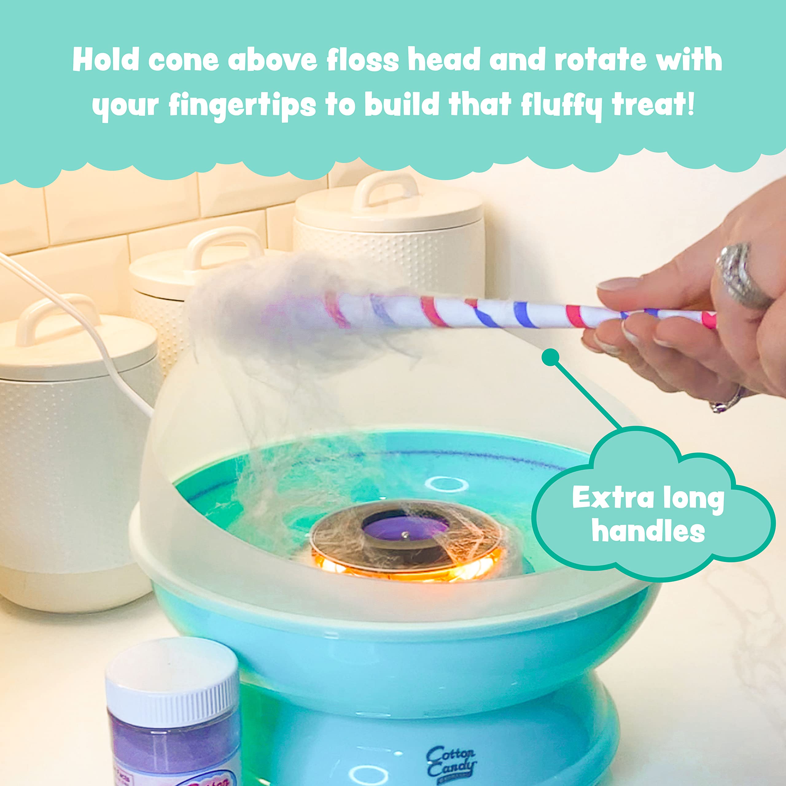 Cotton Candy Express Bb1000-S Cotton Candy Machine, With 3-11Oz. Jars Of Cherry, Grape, Blue Raspberry Floss Sugar & 50 Paper Co
