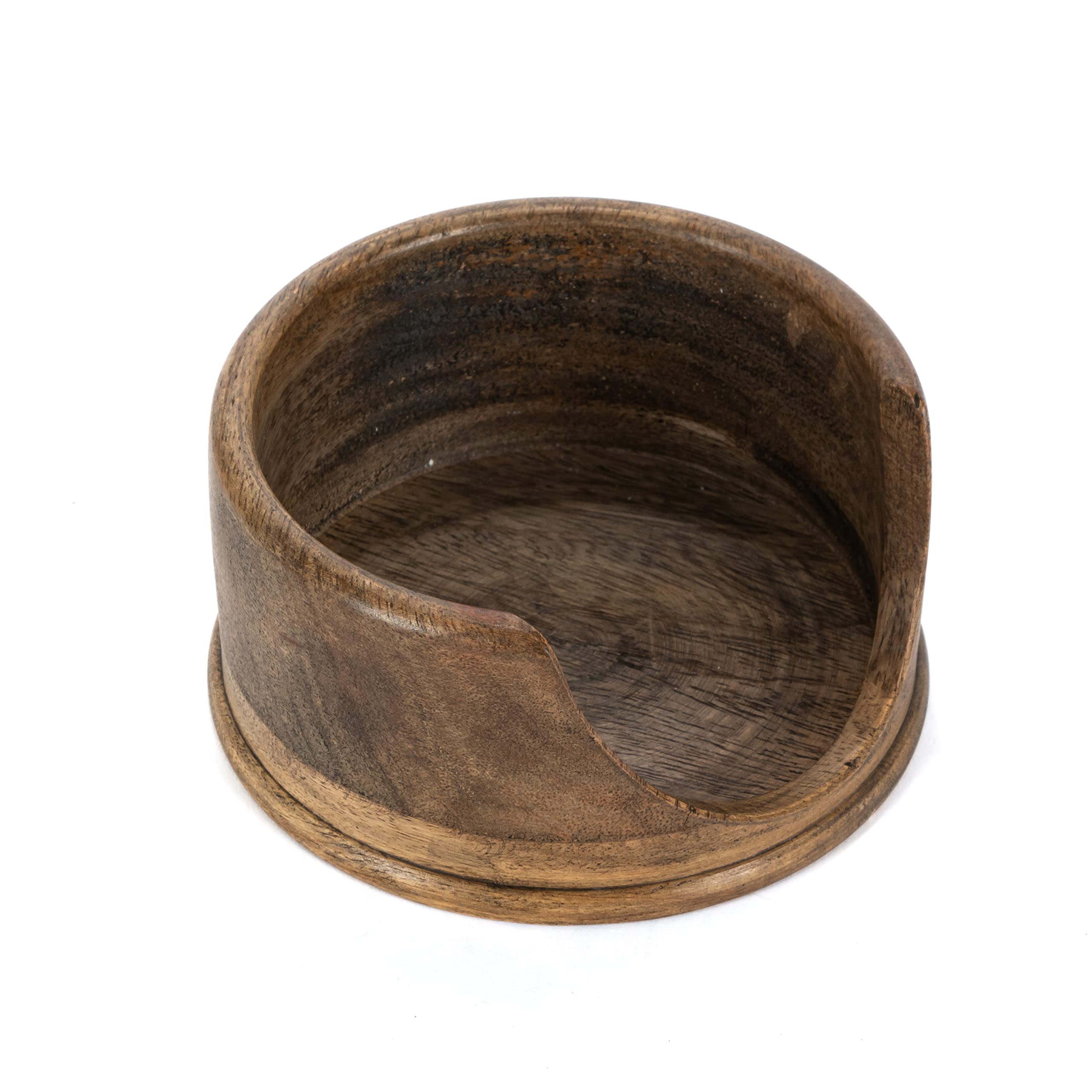 5-Inch Diameter Wood And Metal Heritage Collection Coasters With Wooden Holder