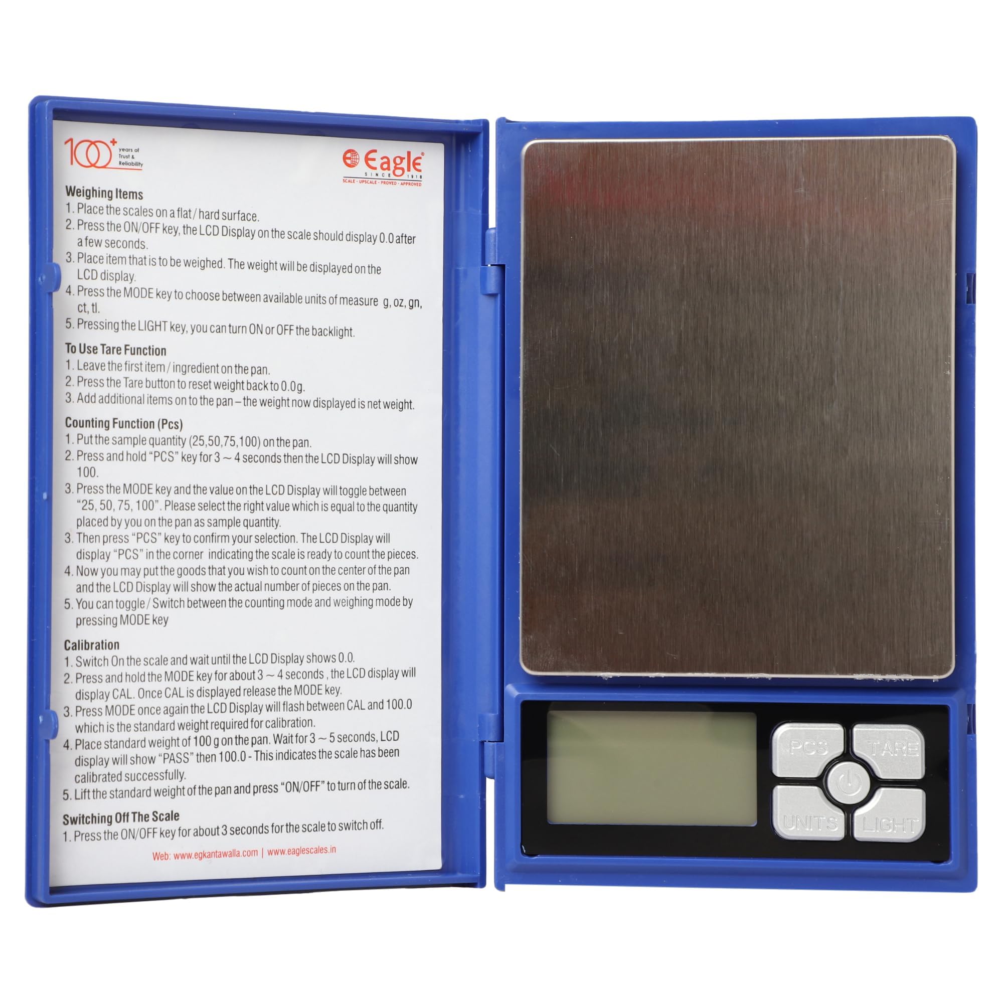 Eagle Digital Pocket Weighing Scale 600G | High Precision Mini Jewelry Weight Machine For Gold, Gems, Coins | Tare, Pcs Counting