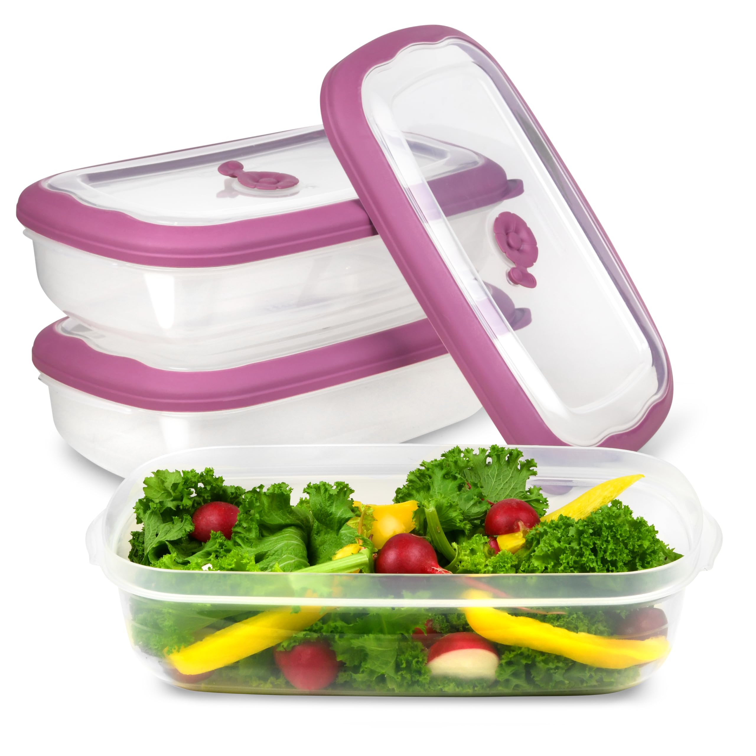 Tribello Plastic Food Storage Containers With Lids  53 Oz Airtight Container Box For Food Storage, Meal Prep, Freezer, Microwav