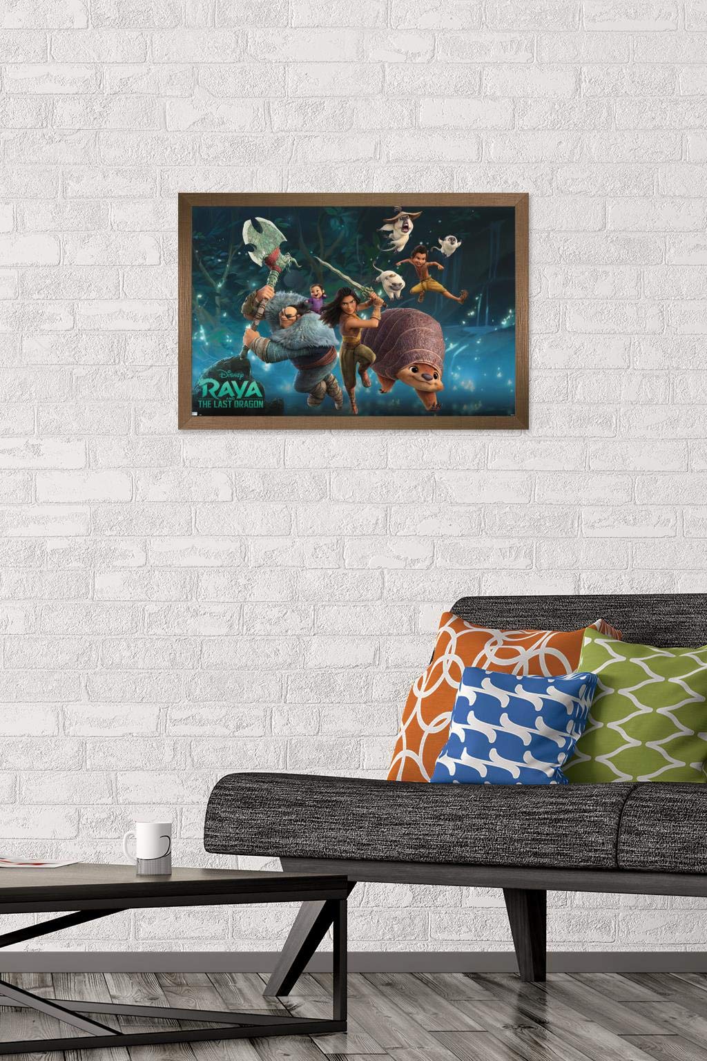 Trends International Disney Raya And The Last Dragon-Group Wall Poster, 14.725 In X 22.375 In, Bronze Framed Version