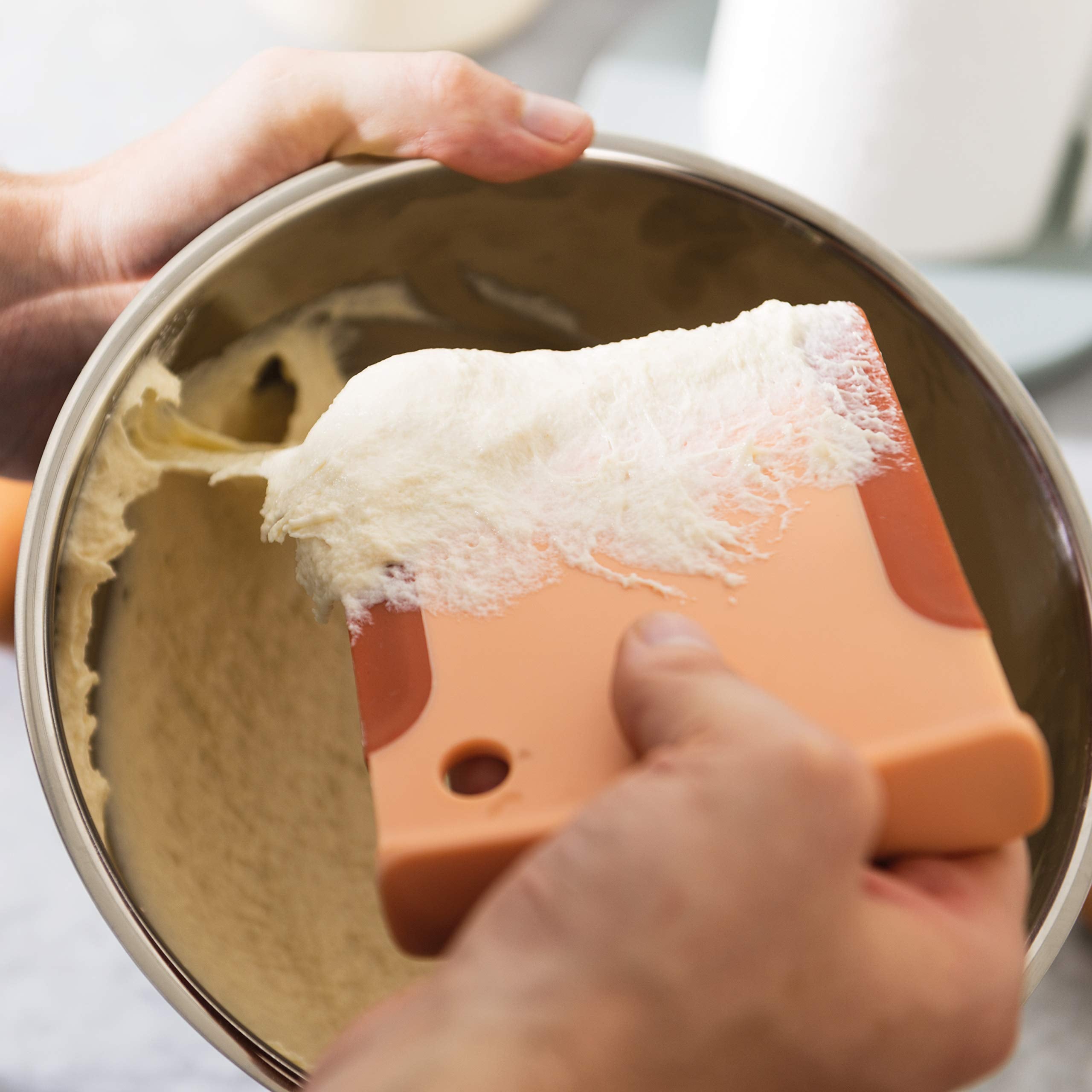 Berghoff Leo Silicon Edged Dough Scraper, Orange