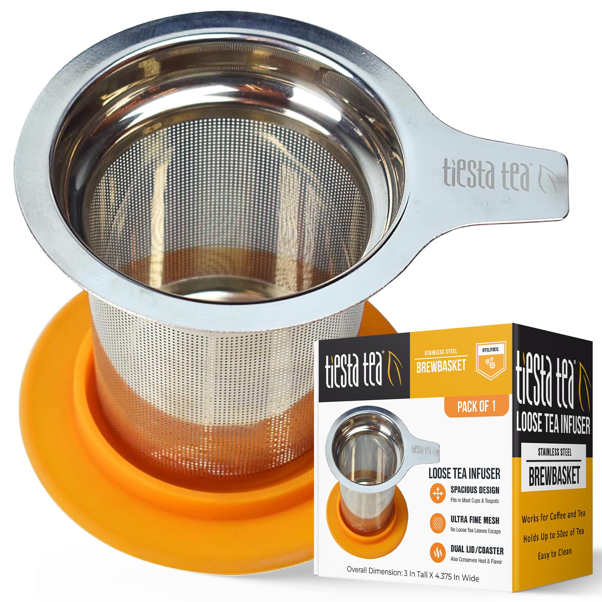 Tiesta Tea - Brewbasket, Stainless Steel Tea Basket Infuser For Loose Leaf Tea | Reusable Tea Infuser With Fine Mesh, Steeps Hot