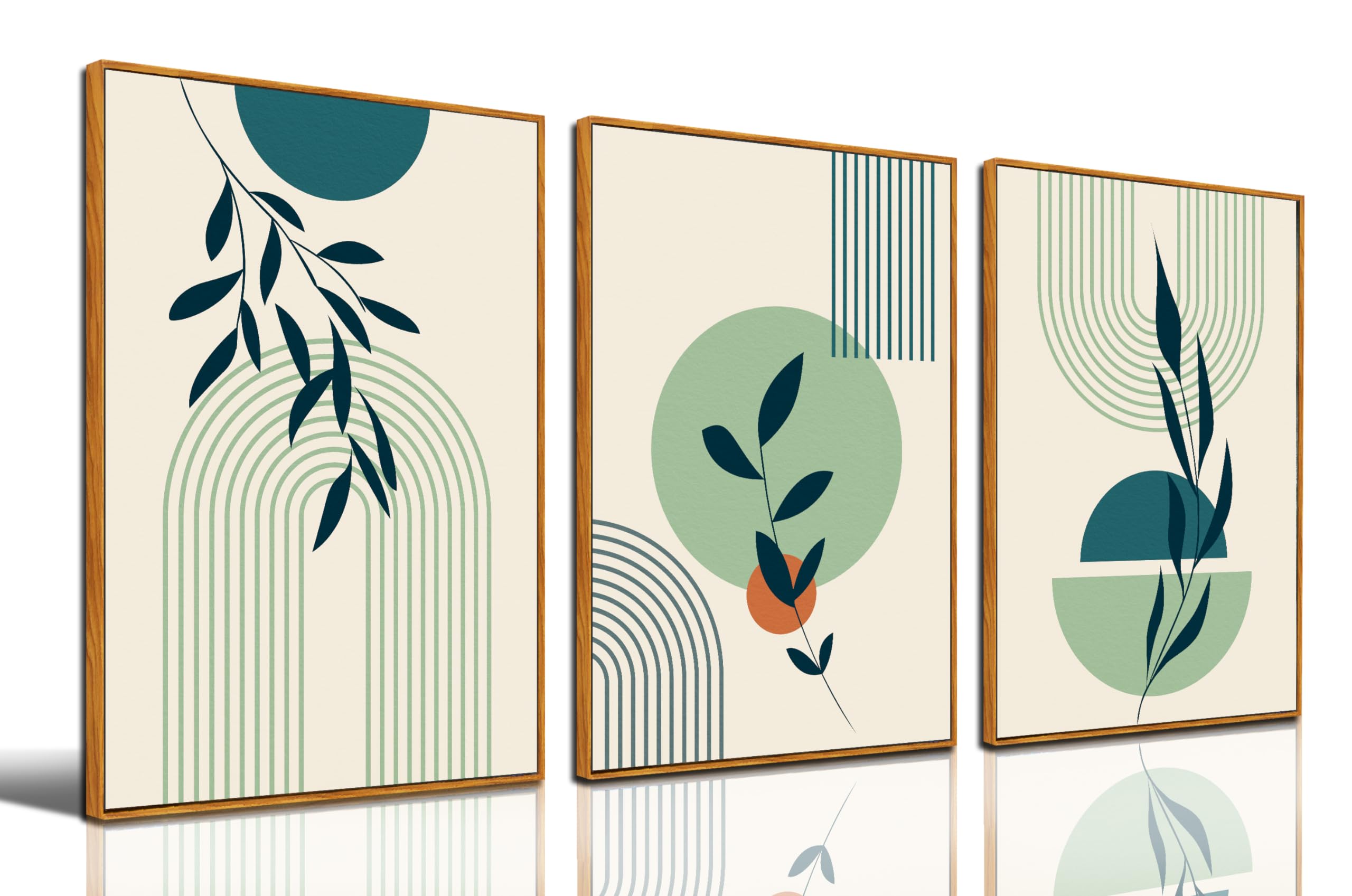 Zhaoshop Green Plant Framed Wall Art - Bohemian Wall Decor For Bedroom - Boho Pictures Wall Decor Size 24'' X 36'' X 3 Pieces