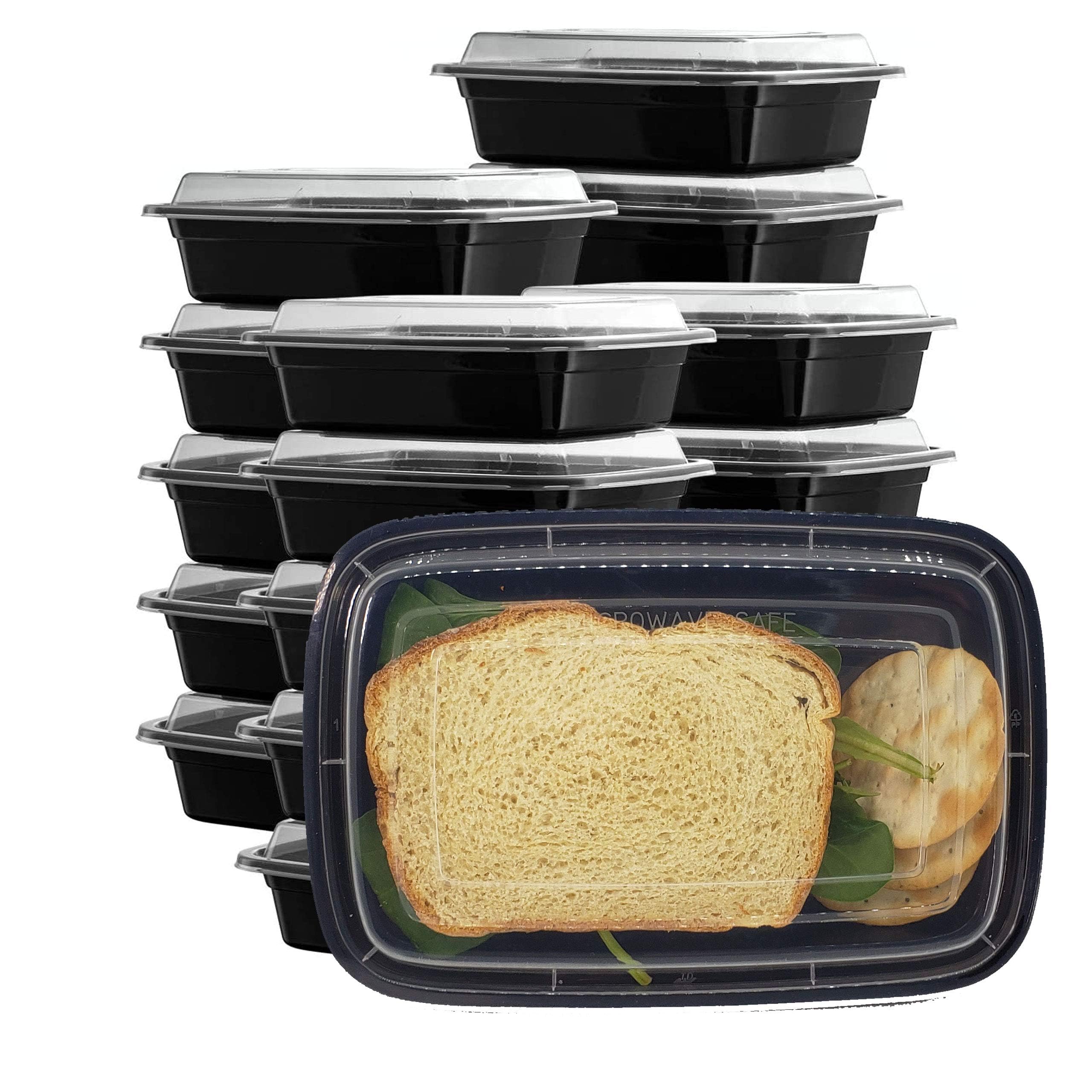 DHG PROFESSIONAL 50 sets Rectangle 58oz Meal Prep Containers with lids Microwavable Food Container Plastic BPA Free Rectangle