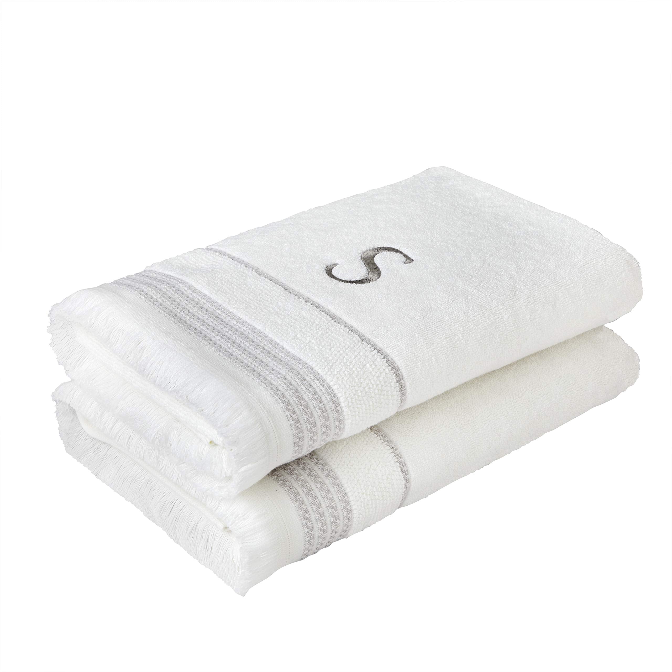 Skl Home Casual Monogram Bath Towel, S, 28X54, White