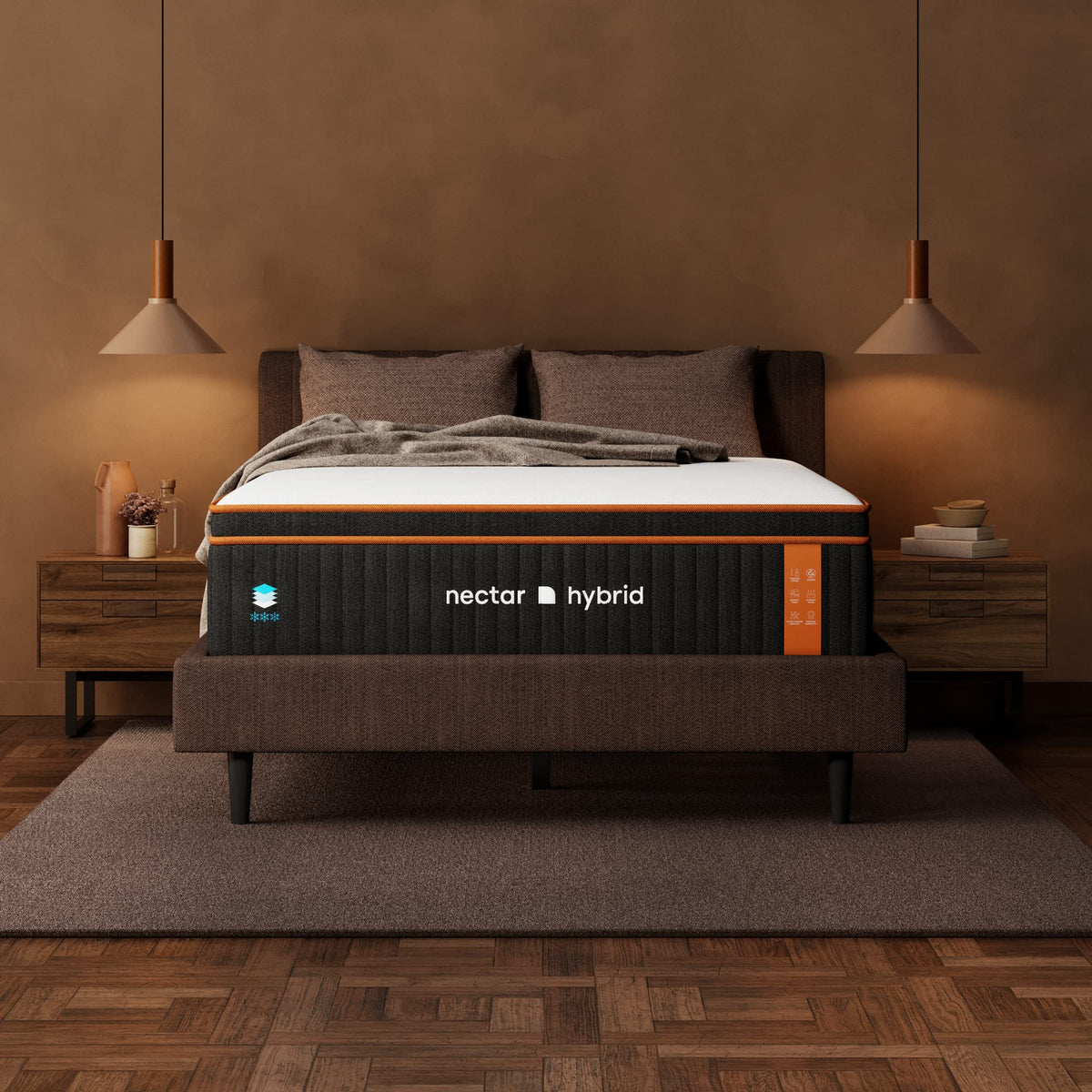 Nectar Premier Copper Hybrid Cal King Mattress 14 Inch - Medium Firm Memory Foam - Steel Springs - Dual Action Cooling Technolog