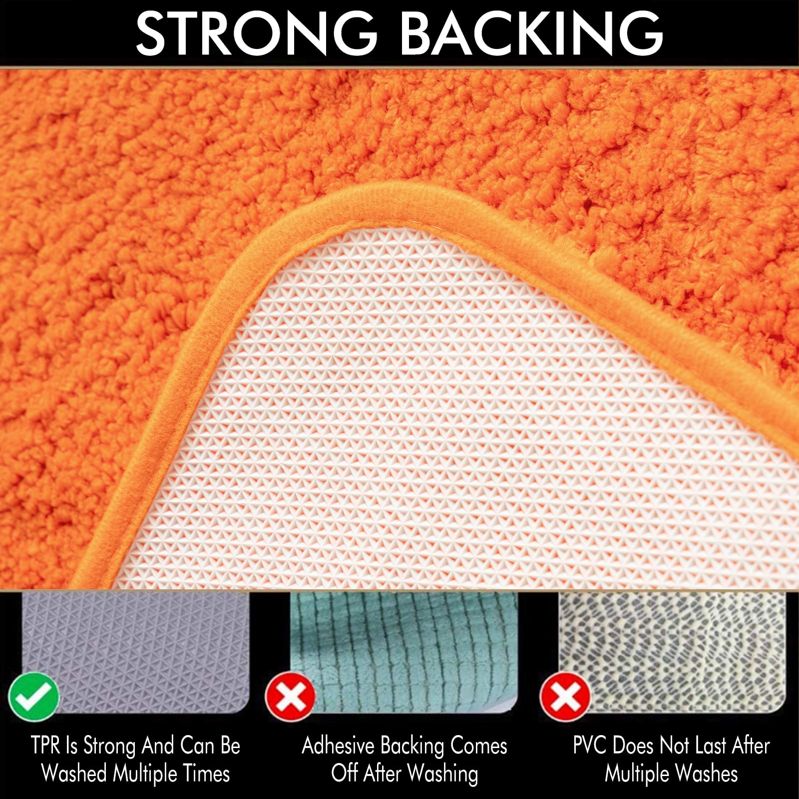 Miulee Fall Orange Bathroom Rug - Large Absorbent Bath Mat Made Of Thick Fluffy Microsiber For Bathroom Floor, Tub, Kitchen And