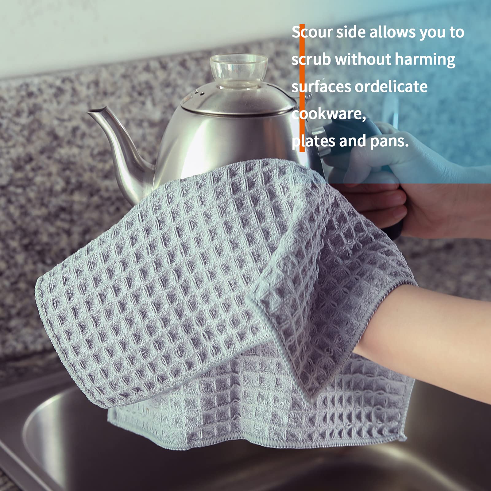 Homaxy Premium Microfber Wafle Weave Kitchen Dish Cloths, 12 X 12 Inch Ultra Absorbent And Solid Color Dish Towels For Kitchen F